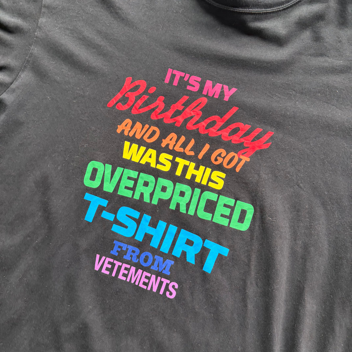 M Vetements Birthday Shirt Black