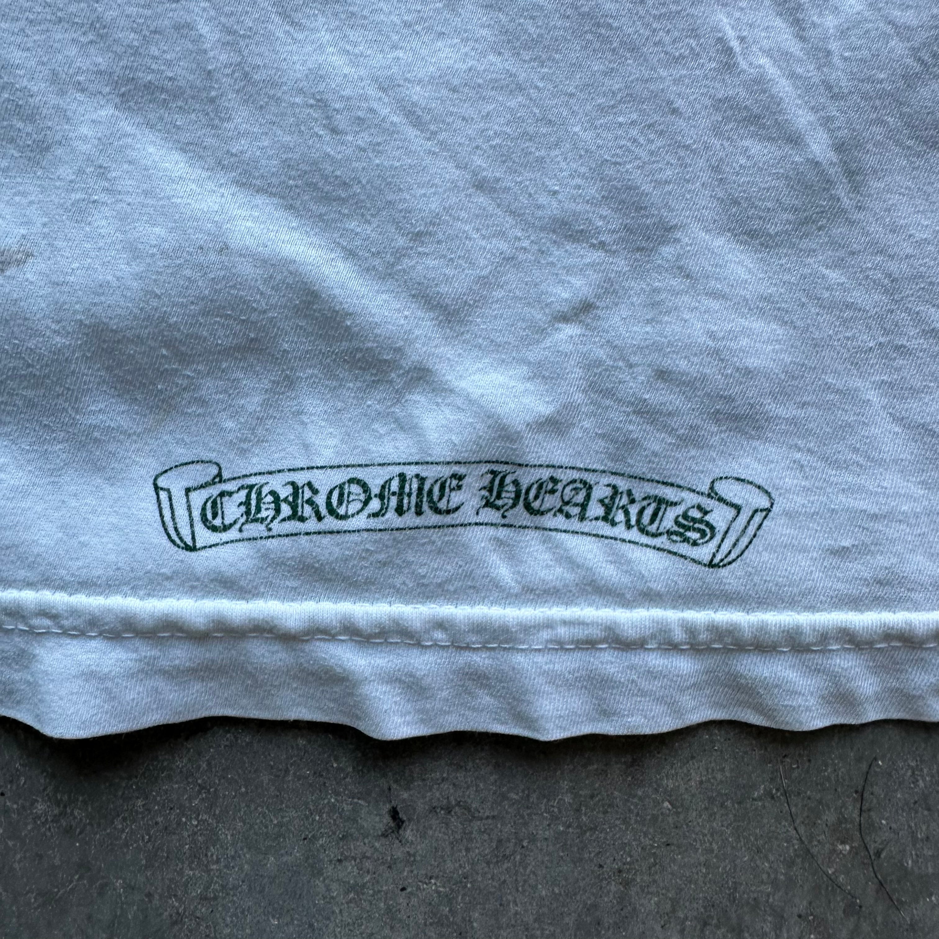 L Green/White Chrome Hearts Crosses Tee