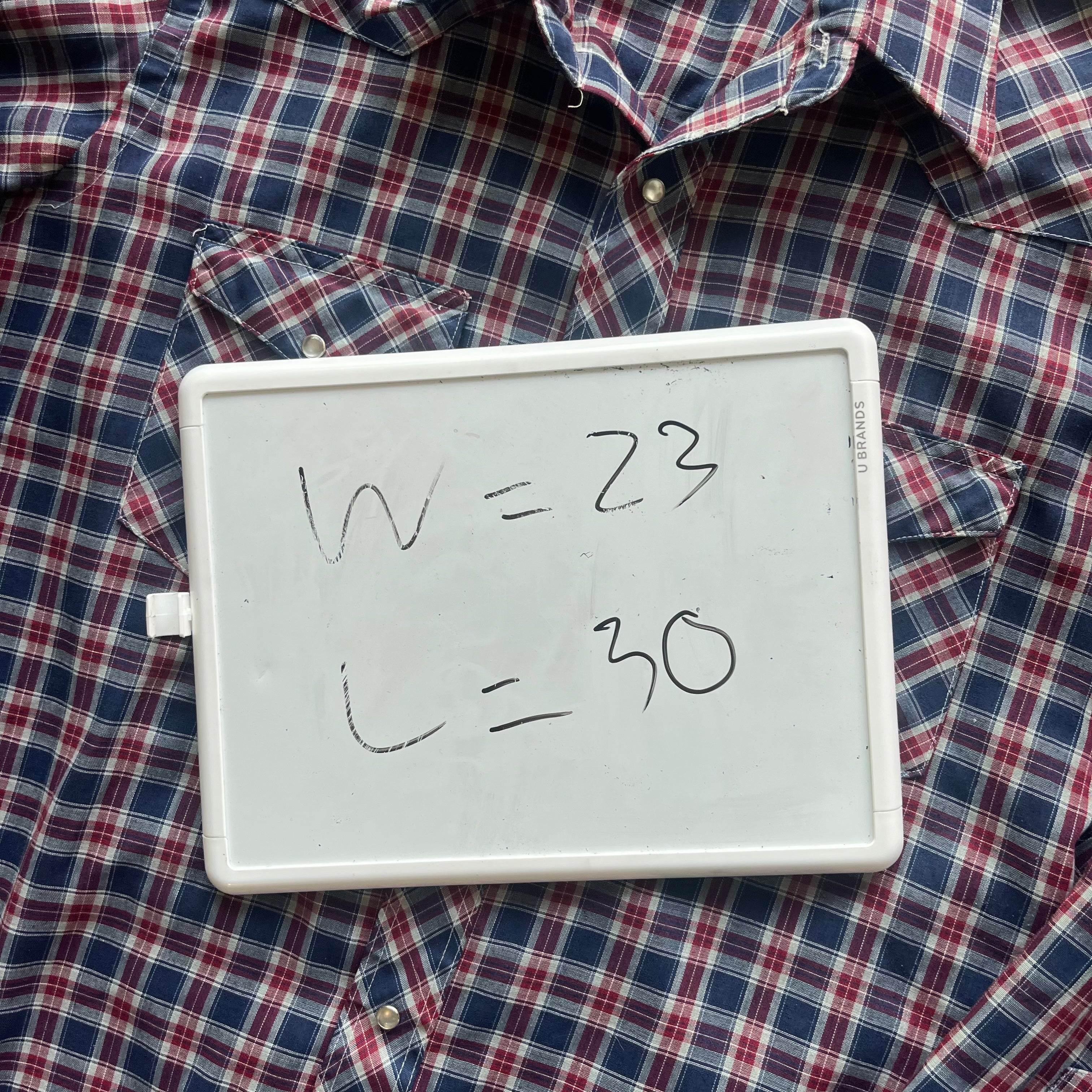 L 1980s Plaid Wrangler Pearl Snap