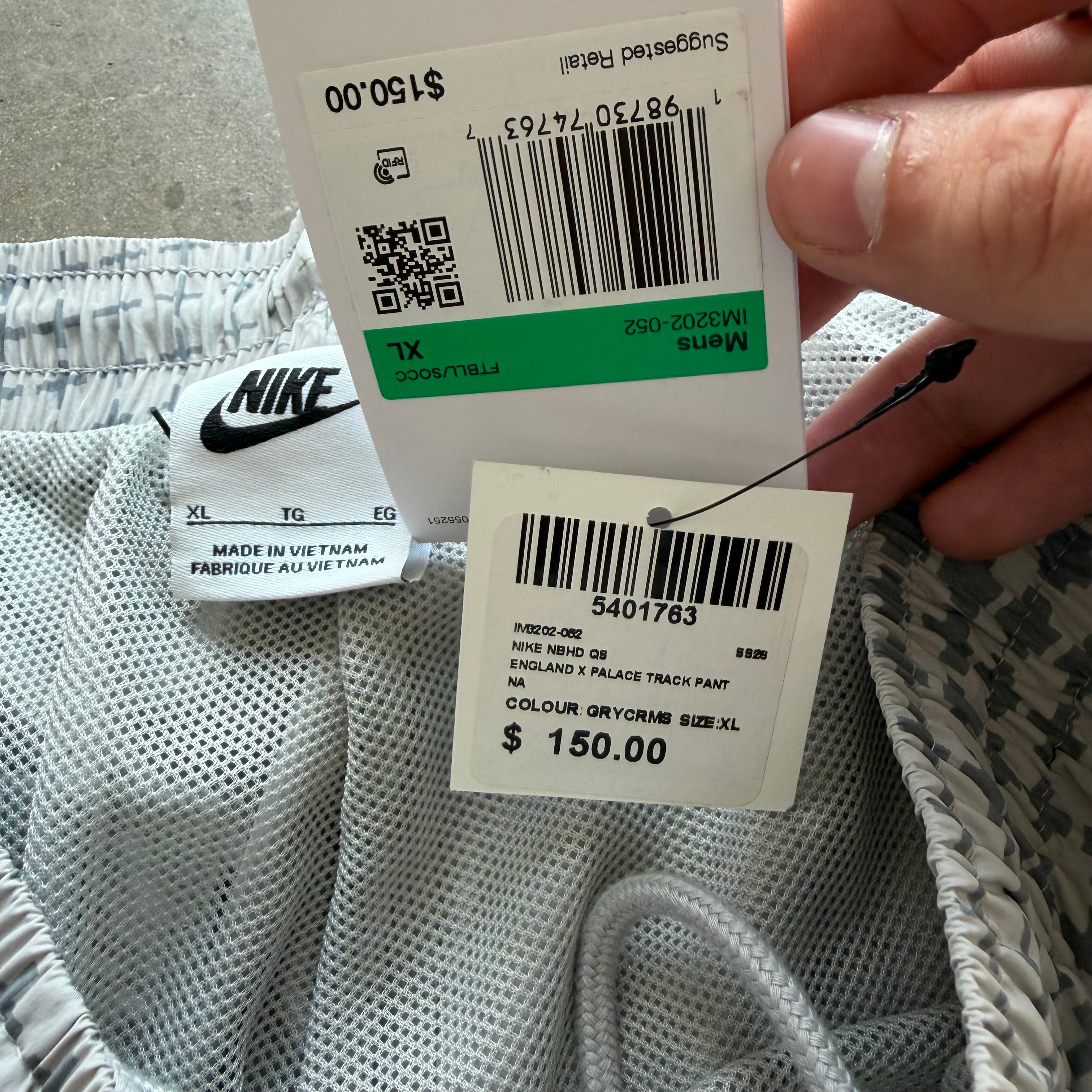 XL Nike x Palace England Track pants Gray