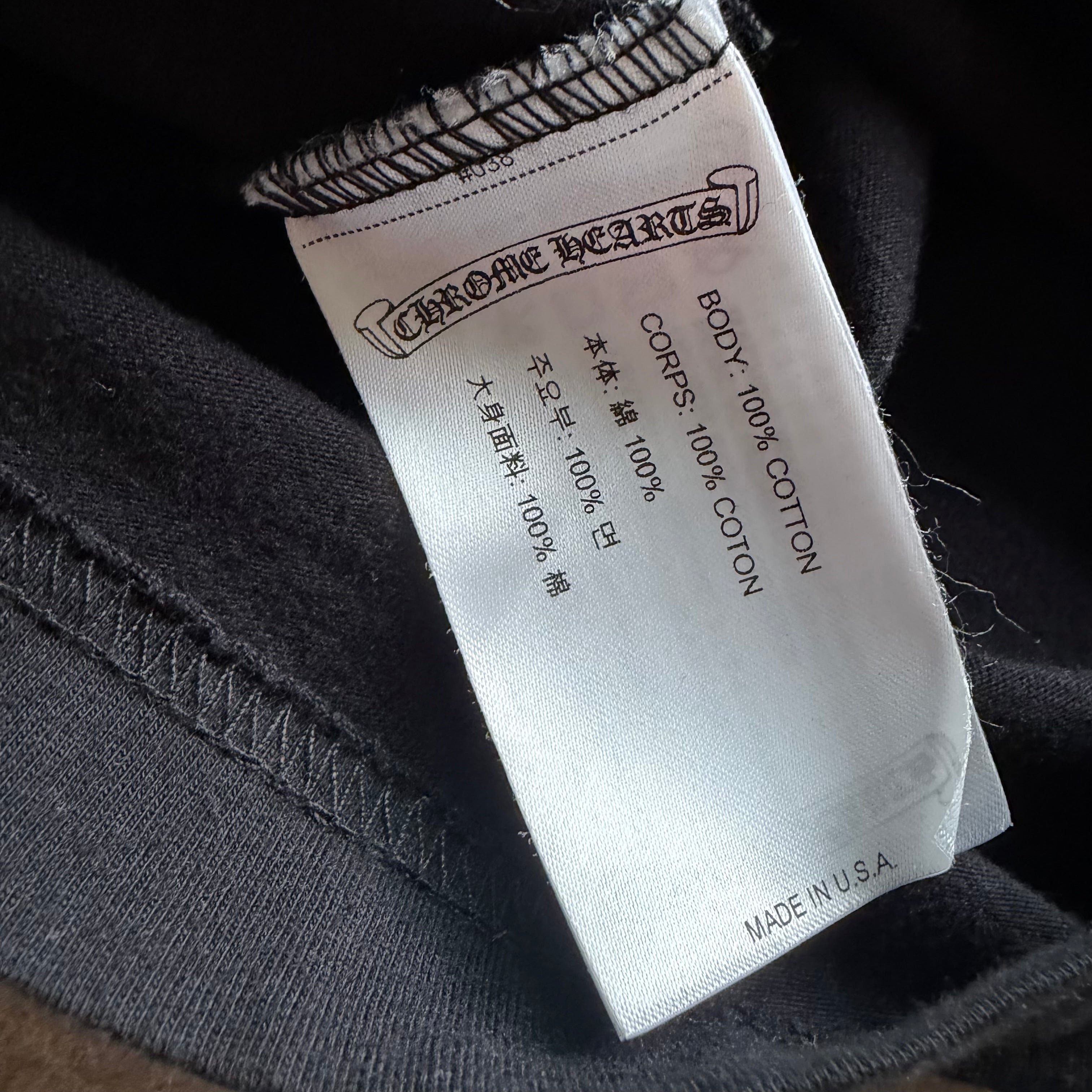 M Black Chrome Hearts USA Shoulder Spellout