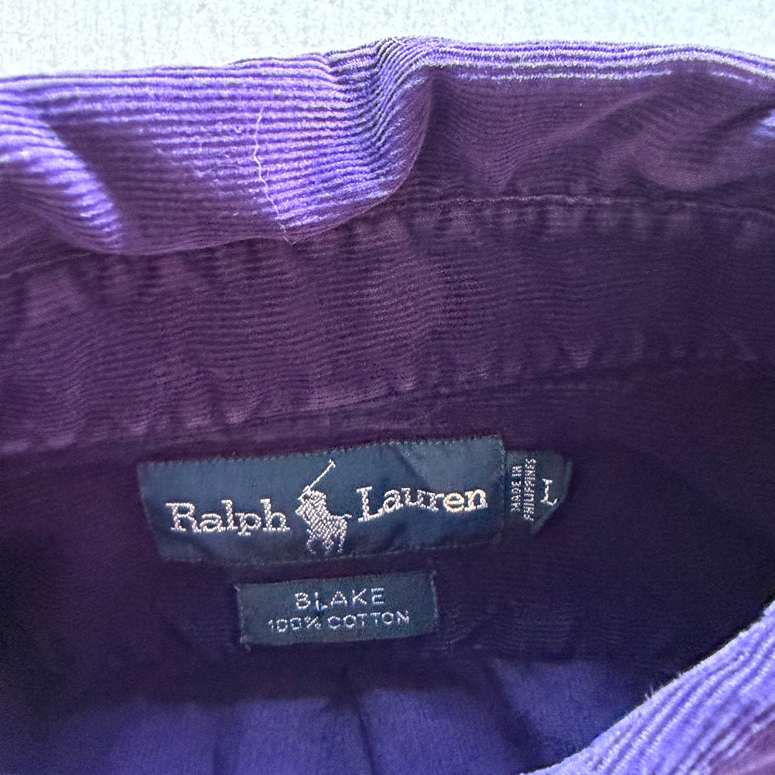 L 00s Purple Ralph Lauren Corduroy Button Up