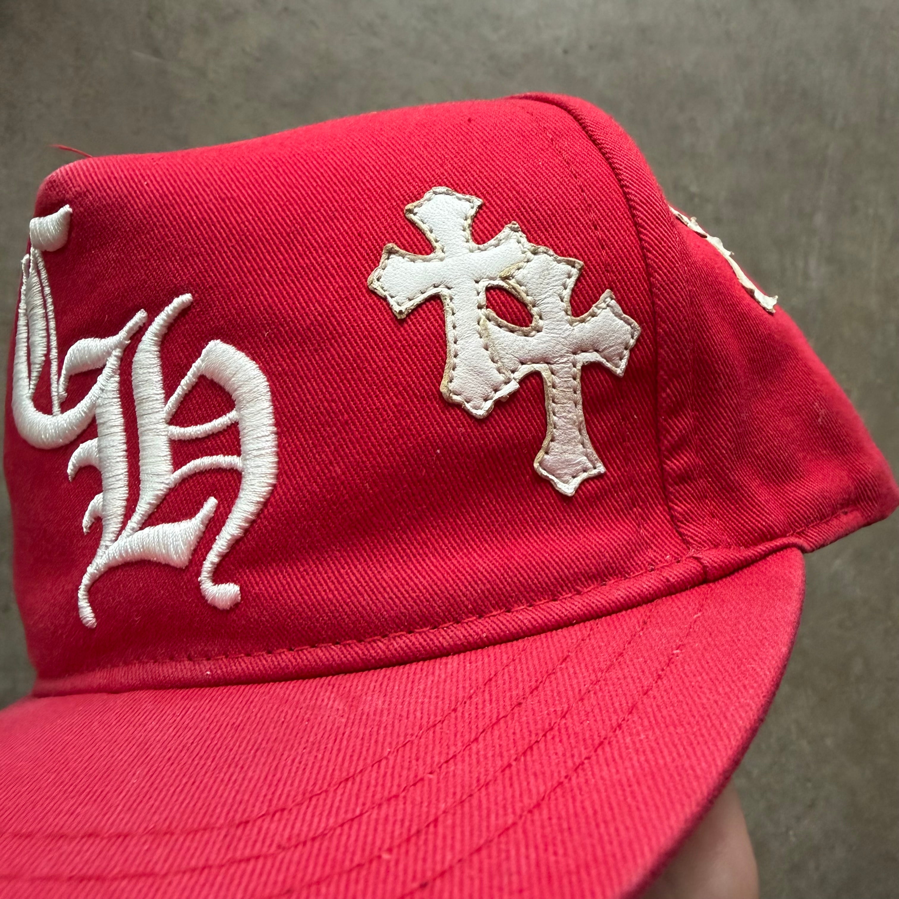 Chrome Hearts Cross Patch Baseball Hat Red