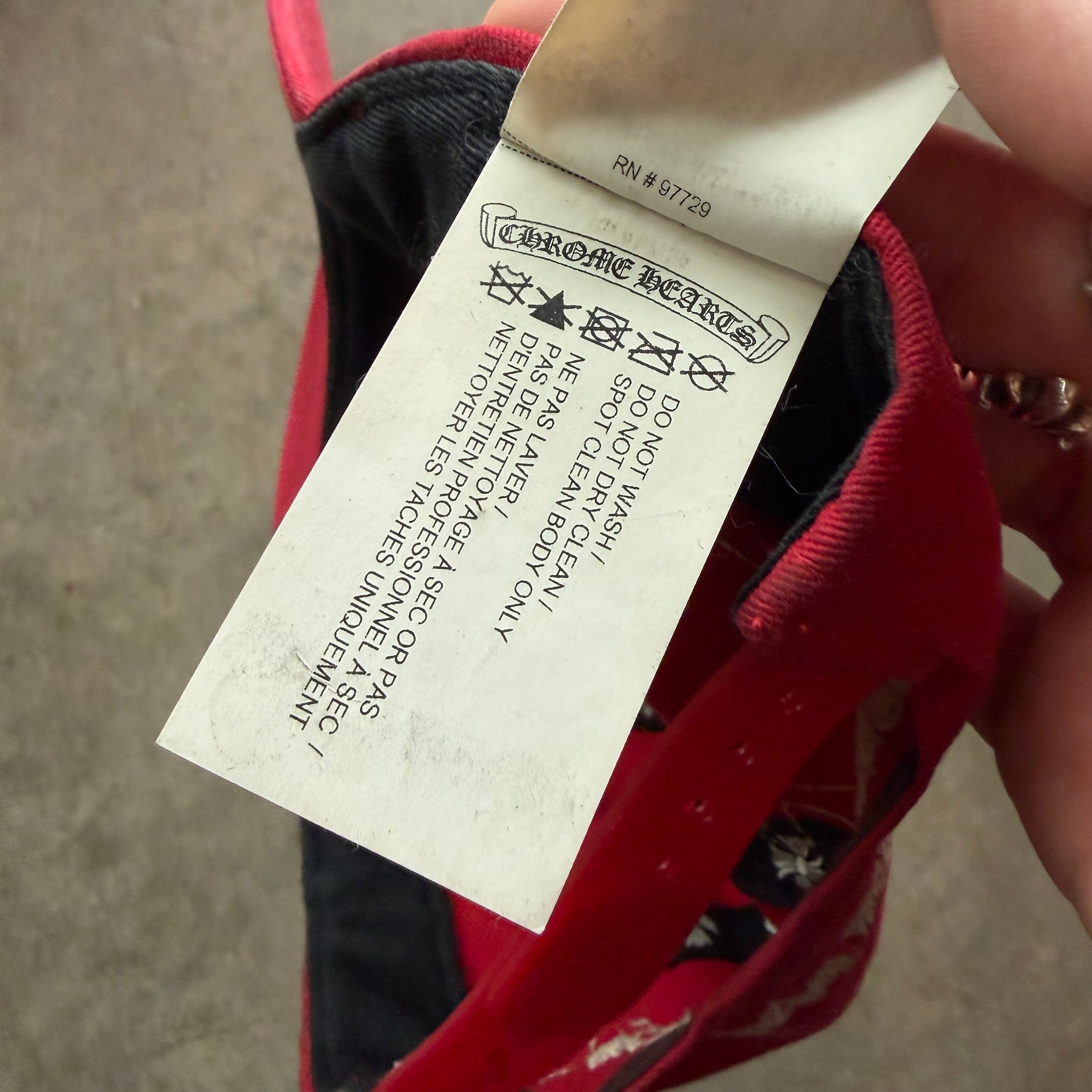 Chrome Hearts Cross Patch Baseball Hat Red