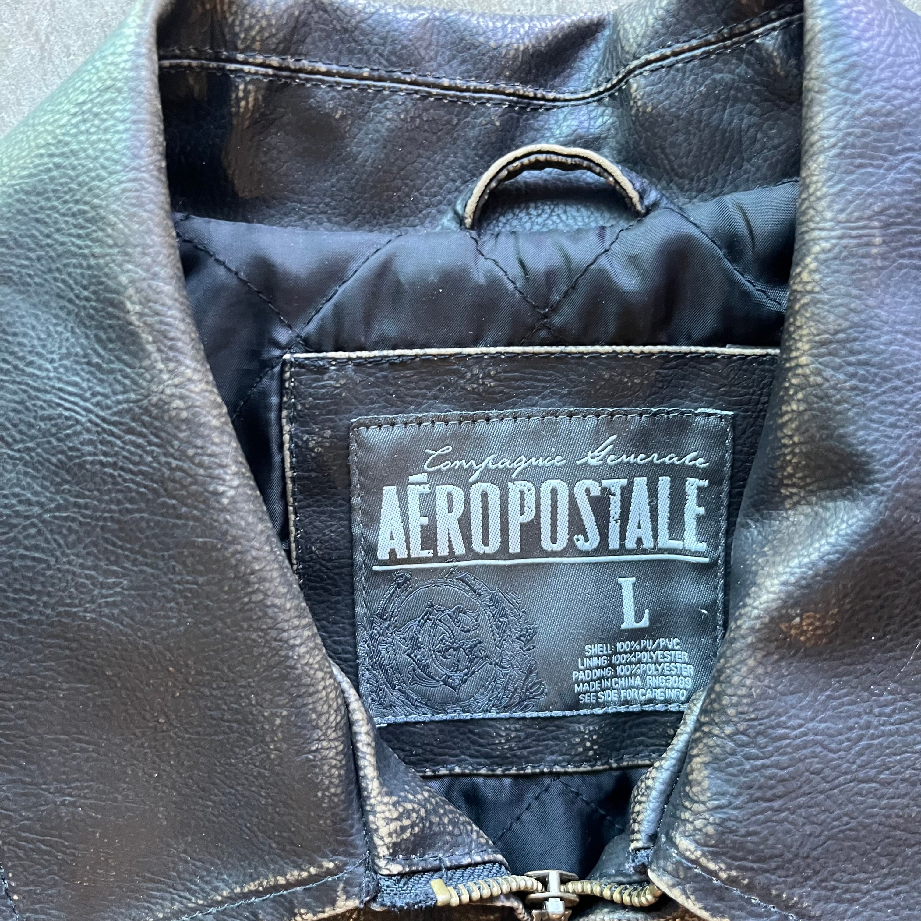 L Vintage Aeropostale Leather Jacket