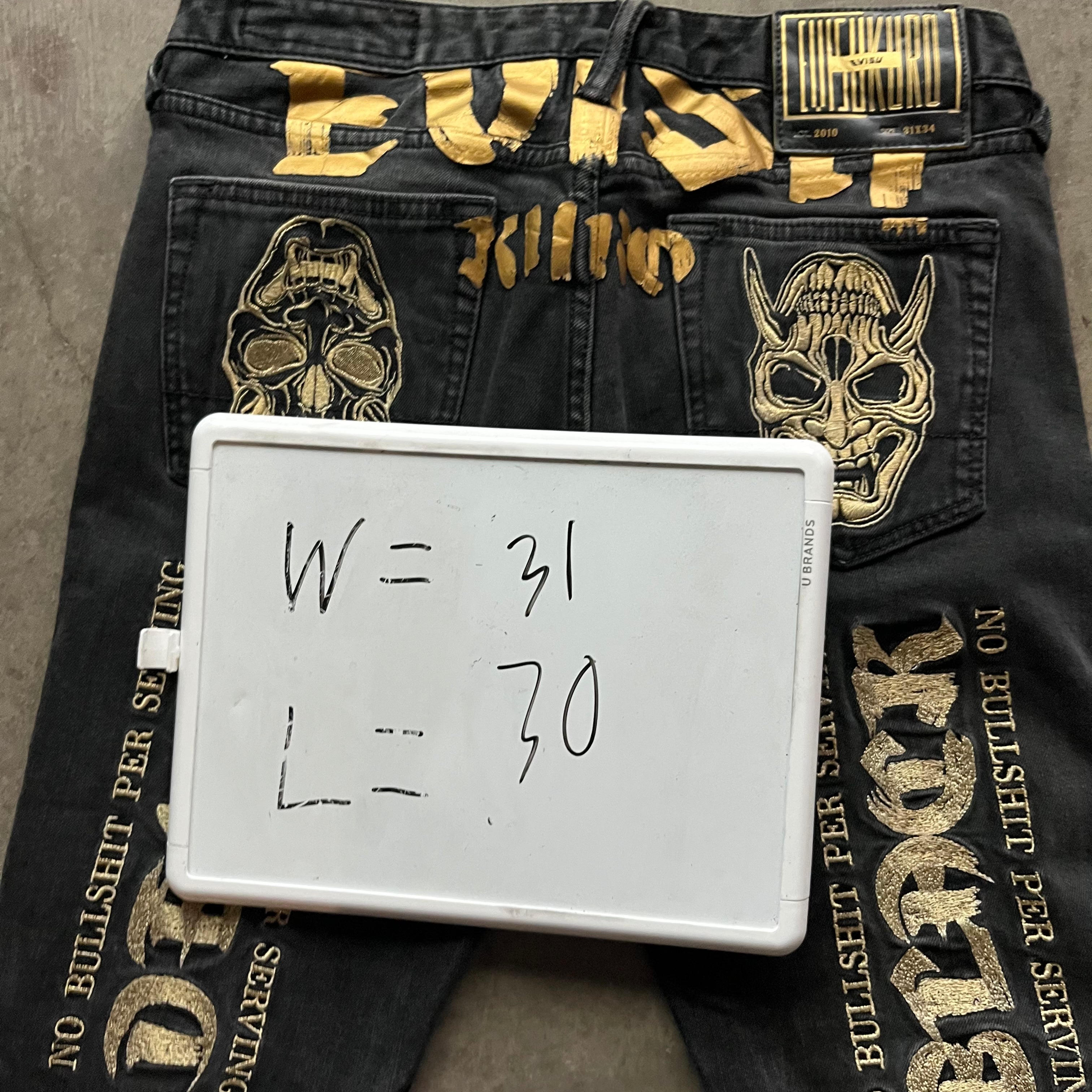 31x30 Gold Evisu Kuro Jeans