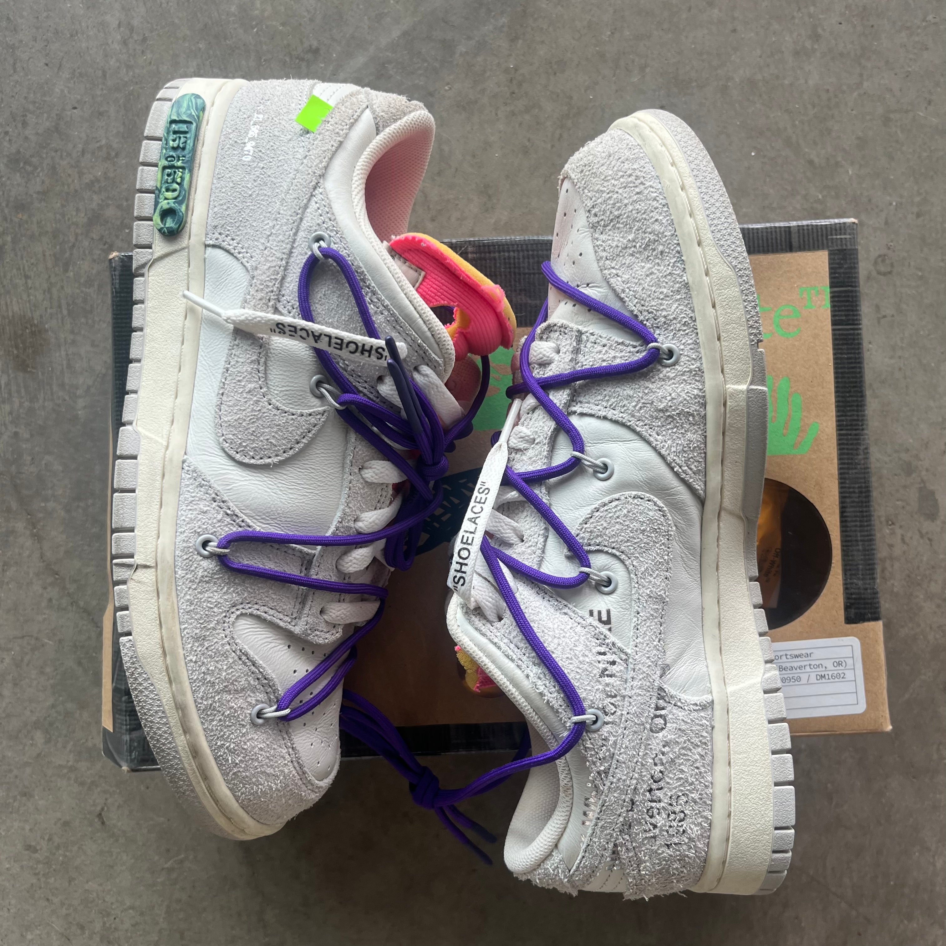 10.5 Used Nike Dunk Low Off White Lot 15