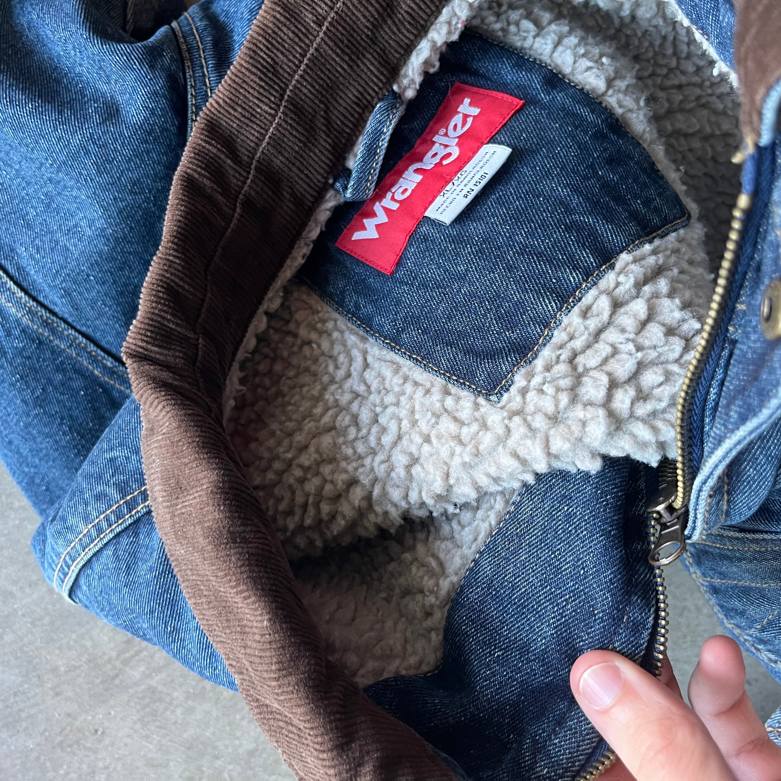 XL 00s Sherpa Lined Wrangler Denim Jacket