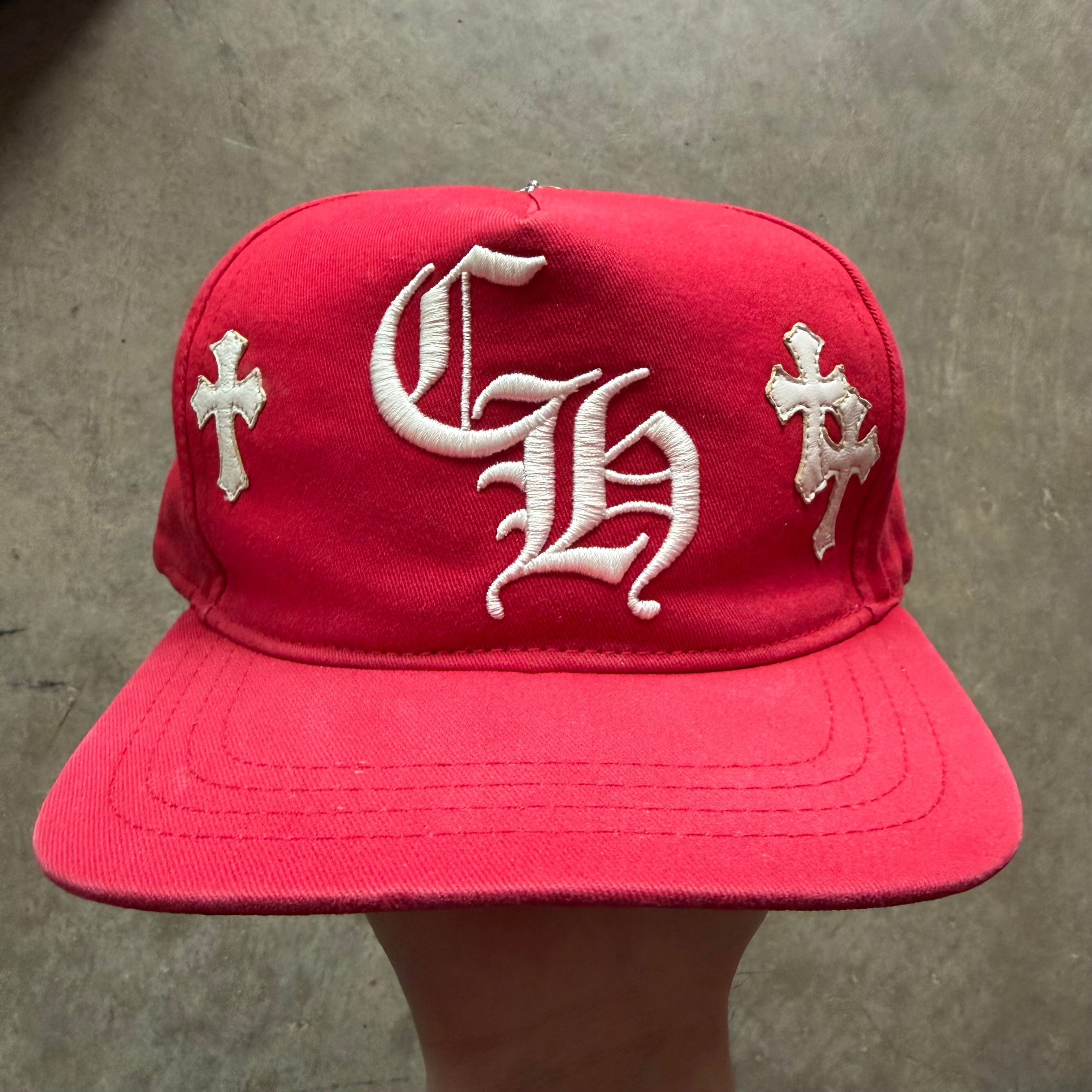 Chrome Hearts Cross Patch Baseball Hat Red
