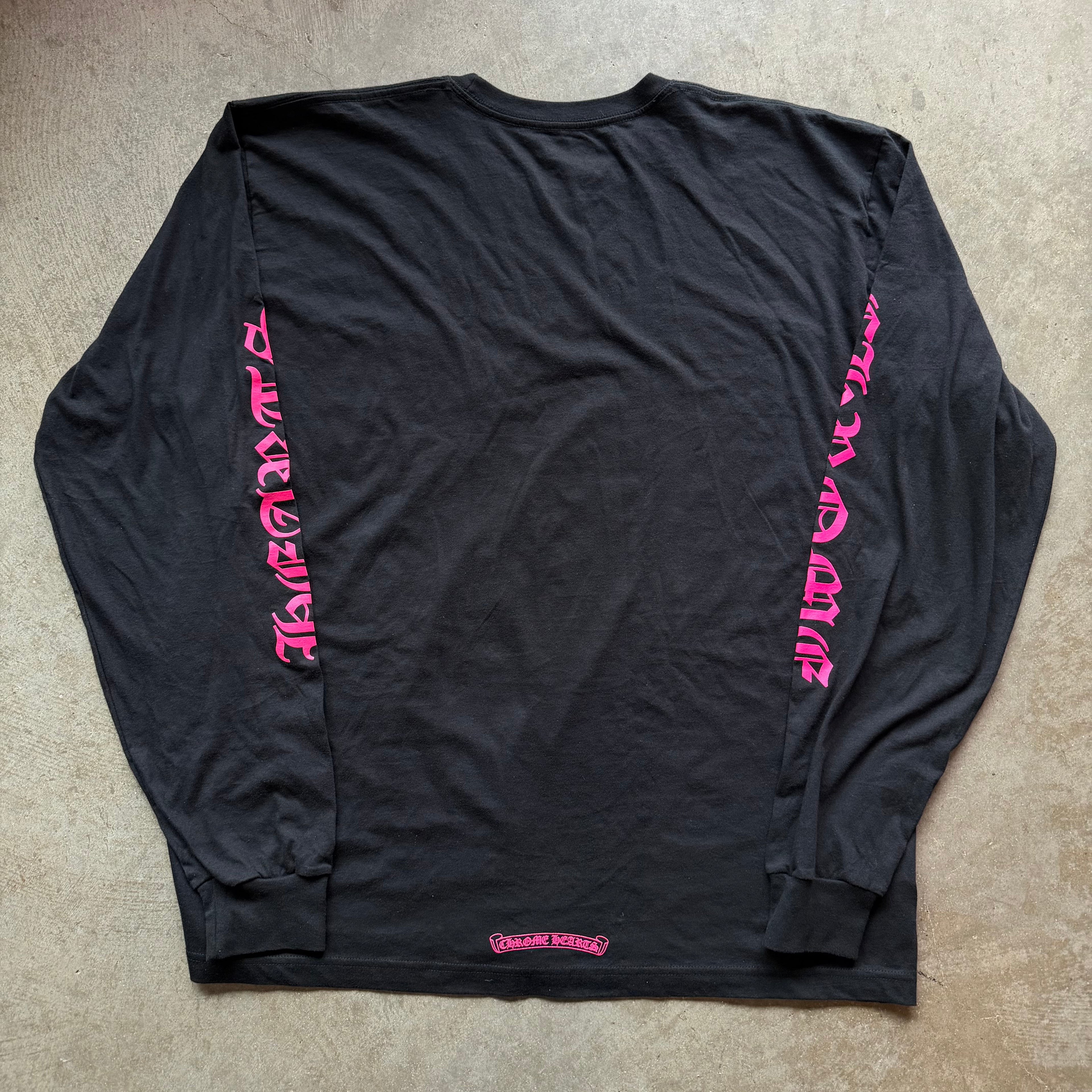 XXL Chrome Hearts Pink Neck Logo Longsleeve