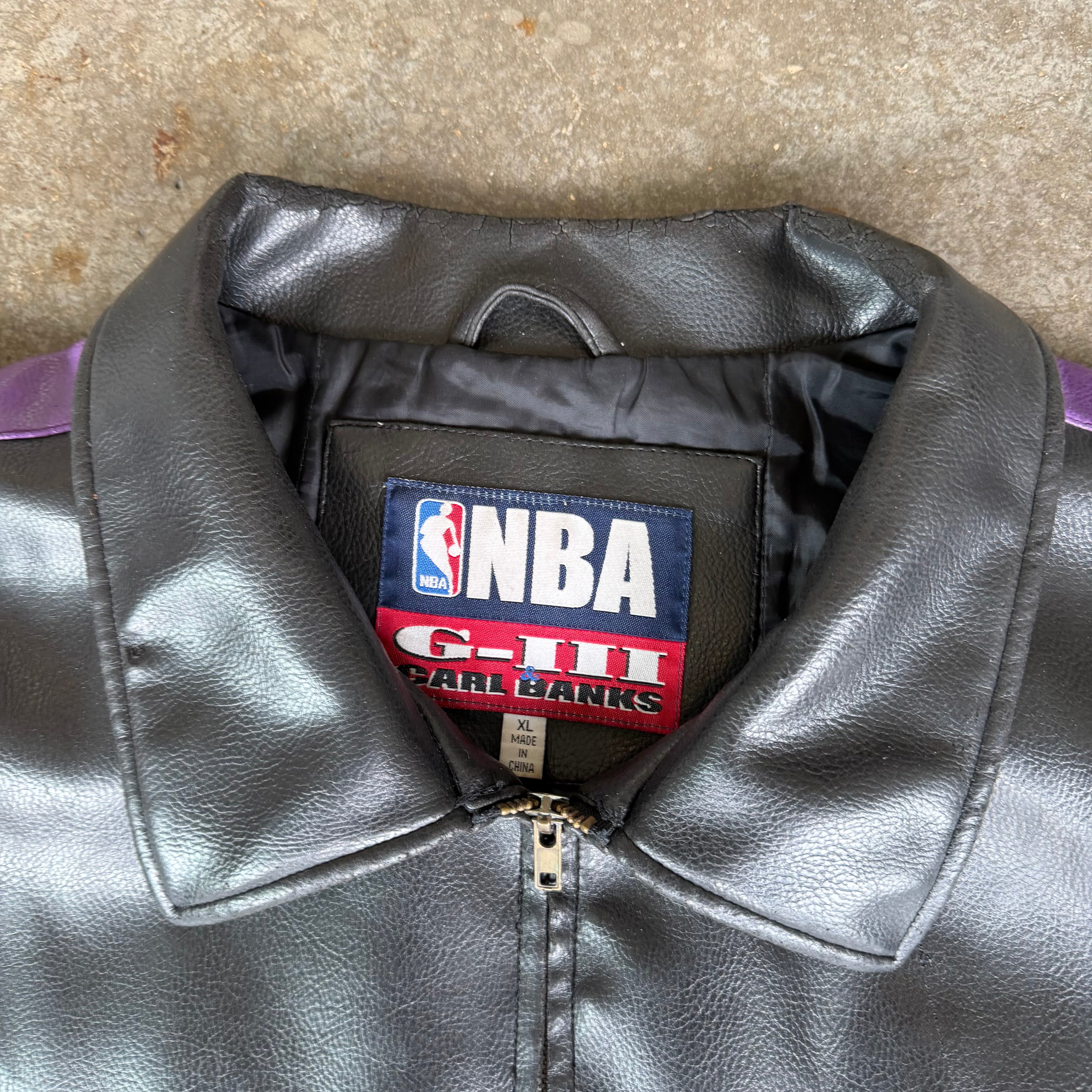 XL 90s Los Angeles Lakers Leather Jacket