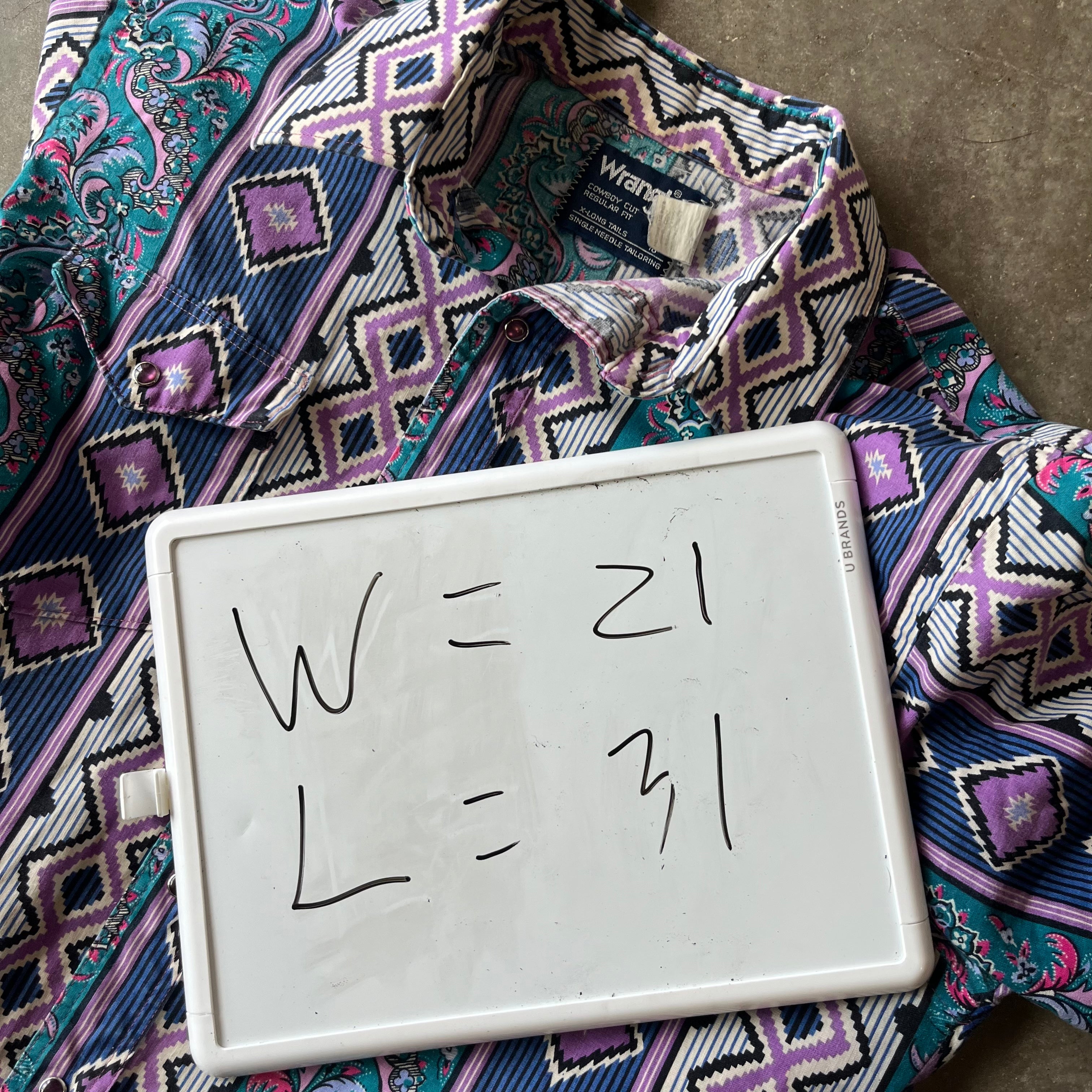 L 90s Abstract Wrangler Pearlsnap