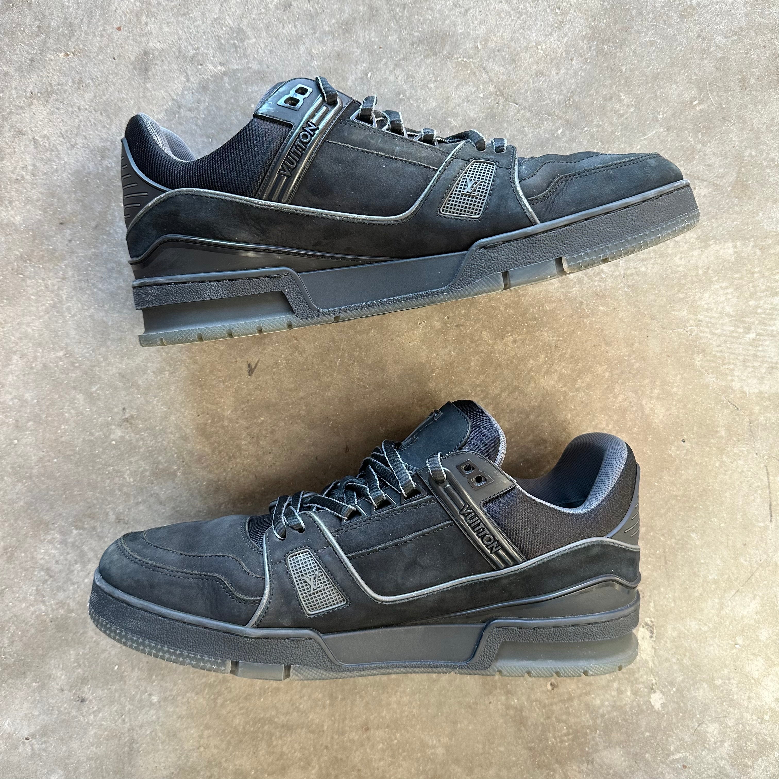 11.5 Used LV Trainer Black Suede