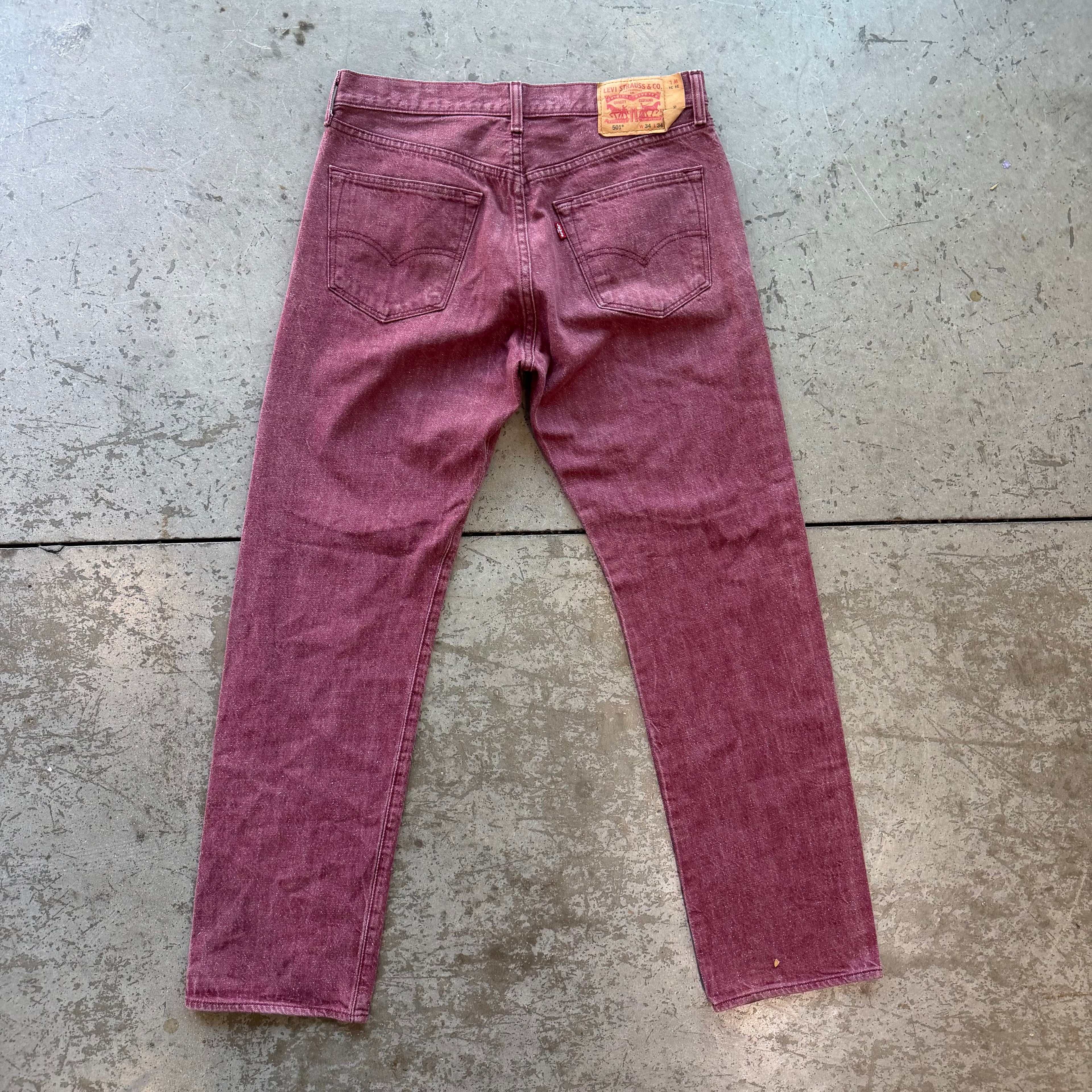 34x34 Purple Levi’s White Oak Cone Denim