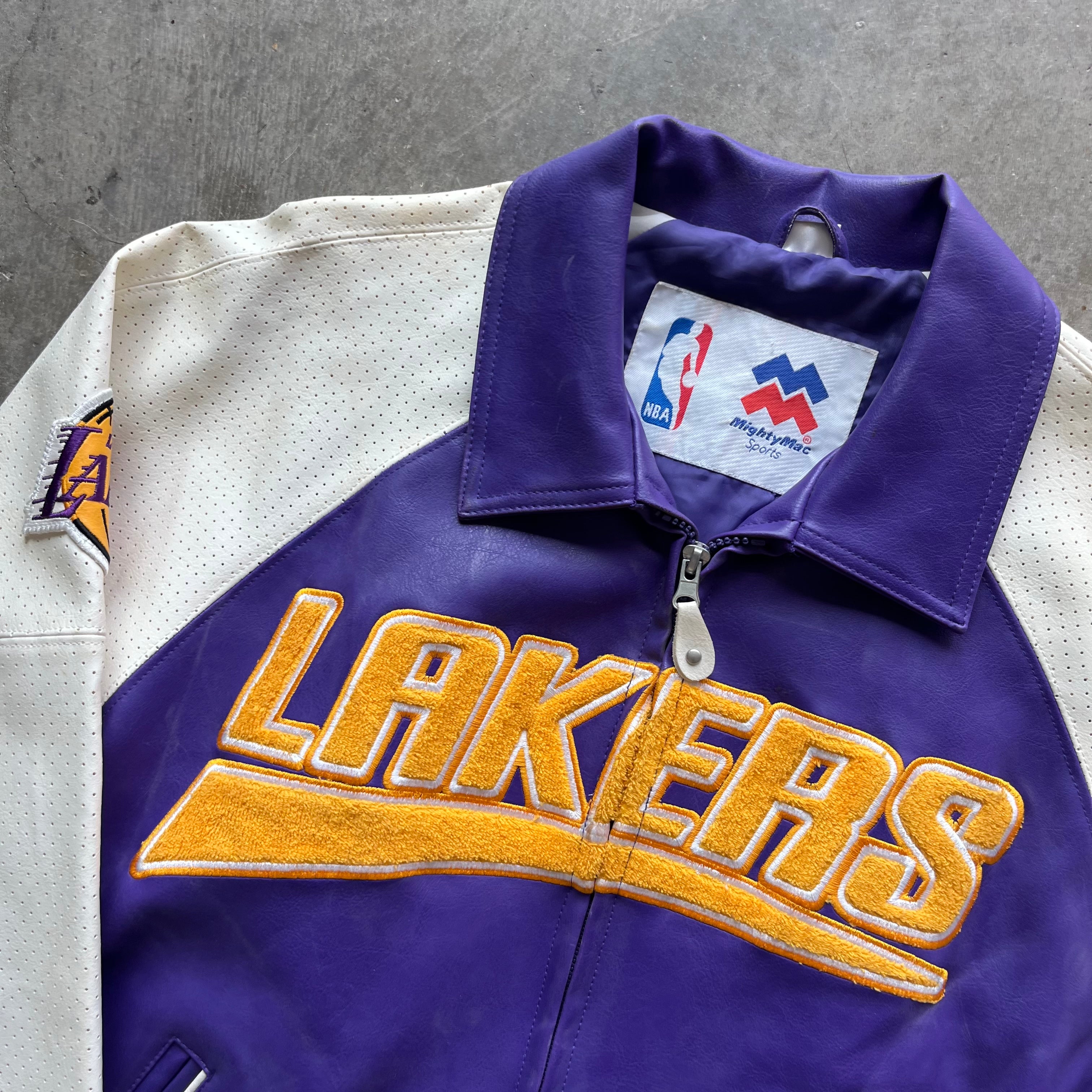 L 90s Lakers Leather Jacket