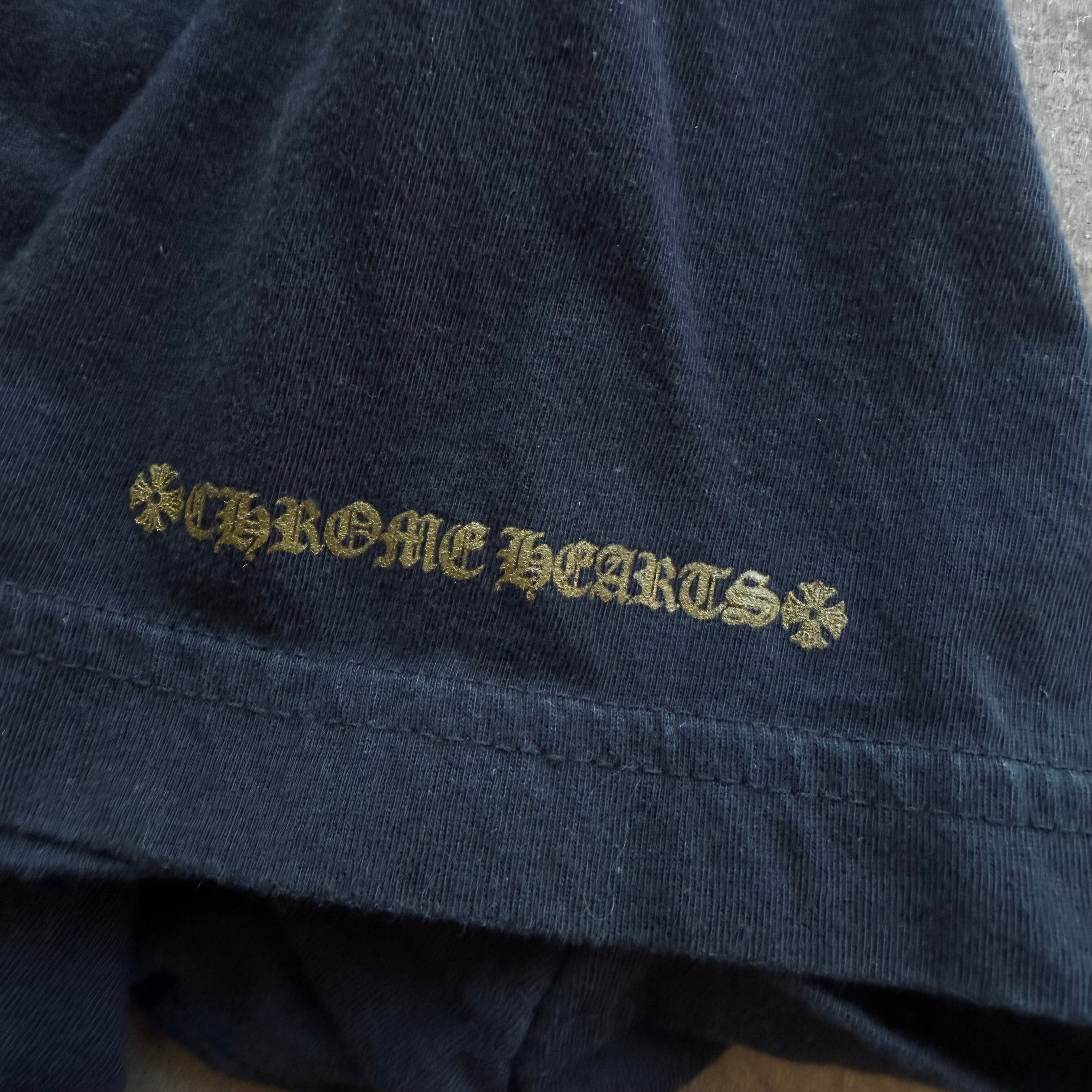 L Chrome Hearts Olive Neck Logo Tee