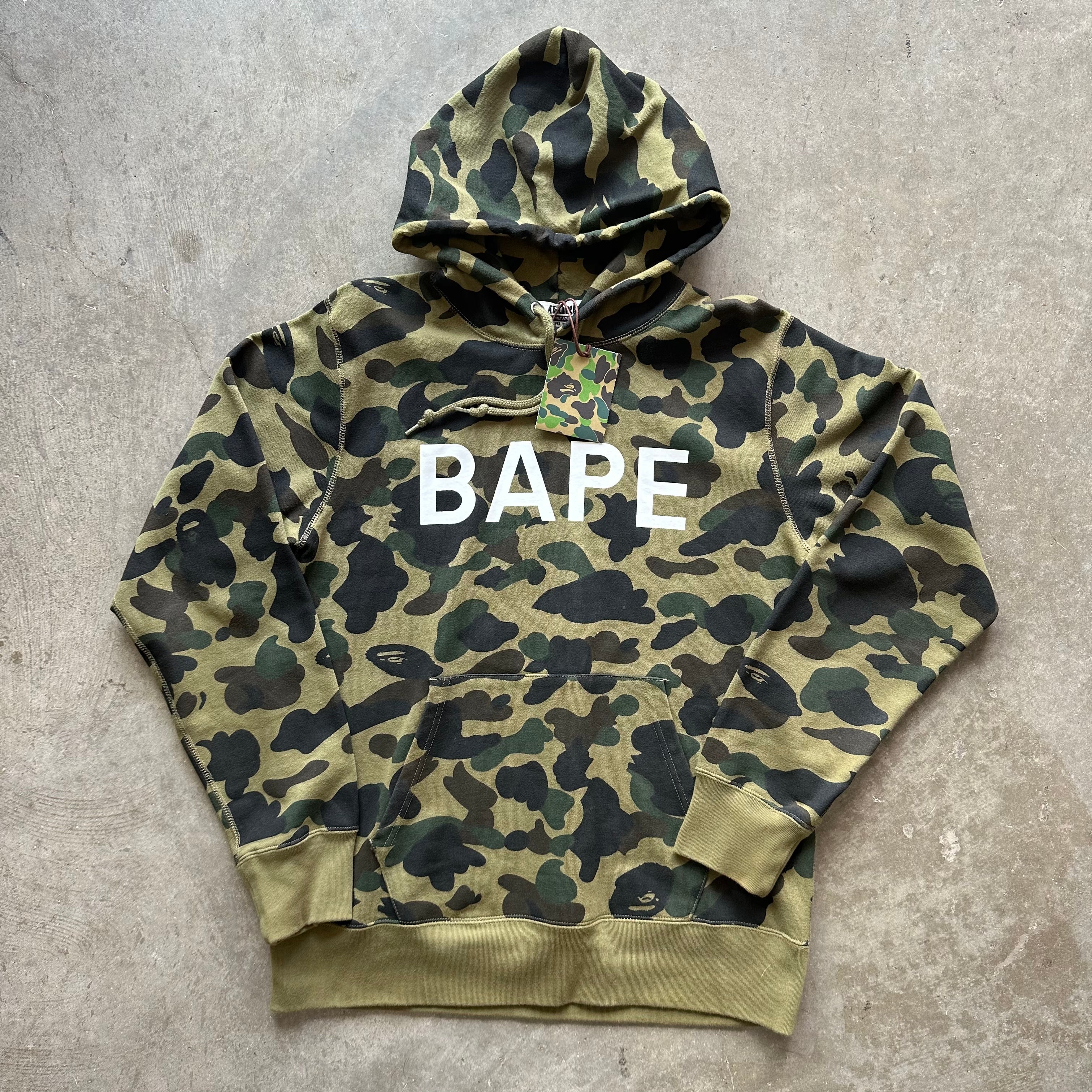 XL Bape Camo Spellout Hoodie