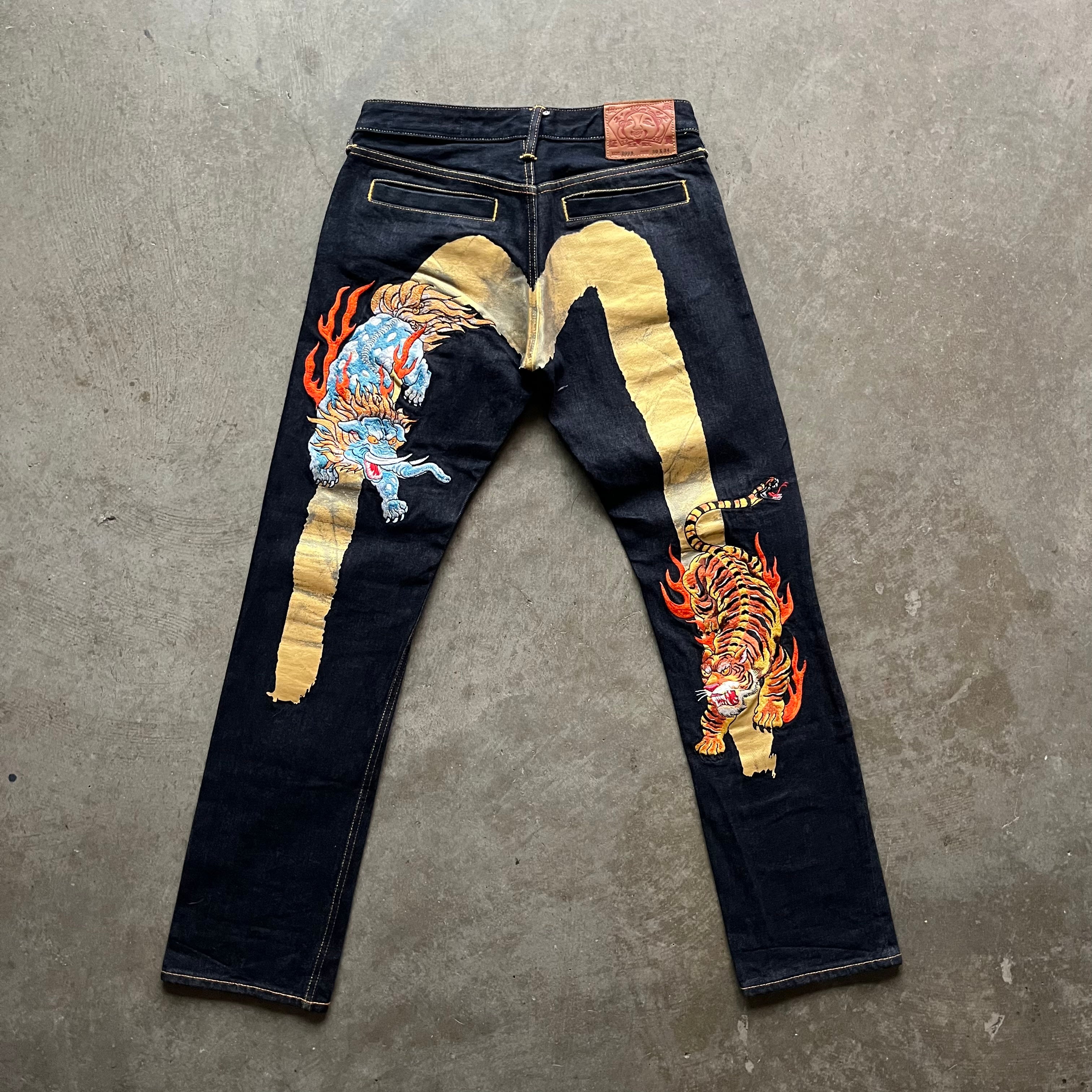 30x31 Evisu Gold Tiger Jeans