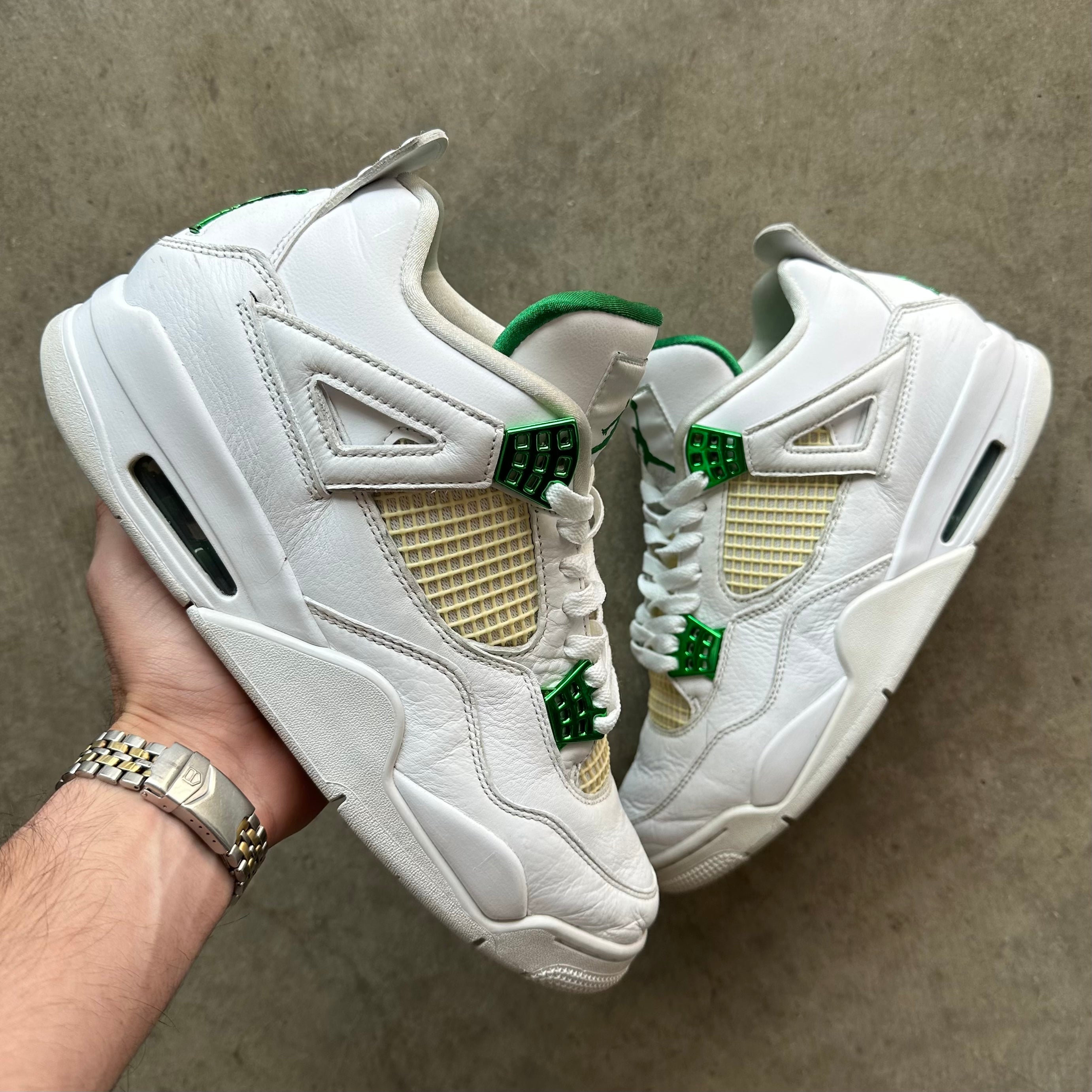 10 Used Jordan 4 Metallic Green