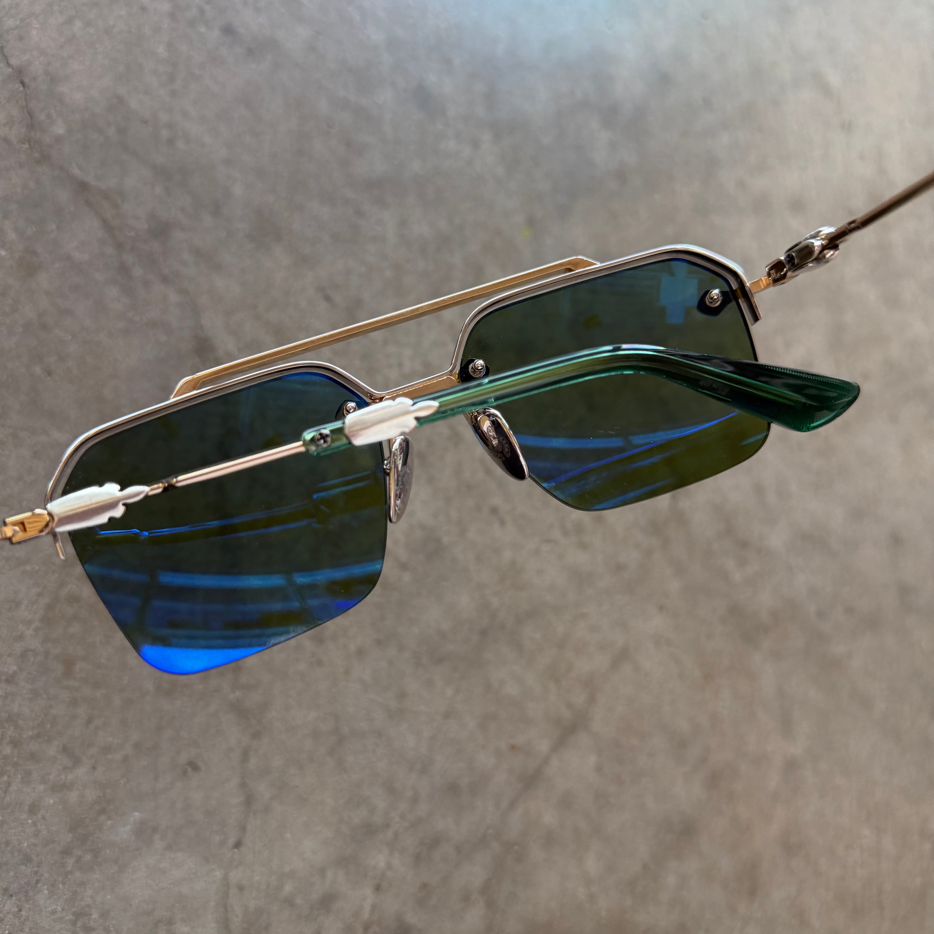 Chrome Hearts Bidi Esem Gold/Green Glasses