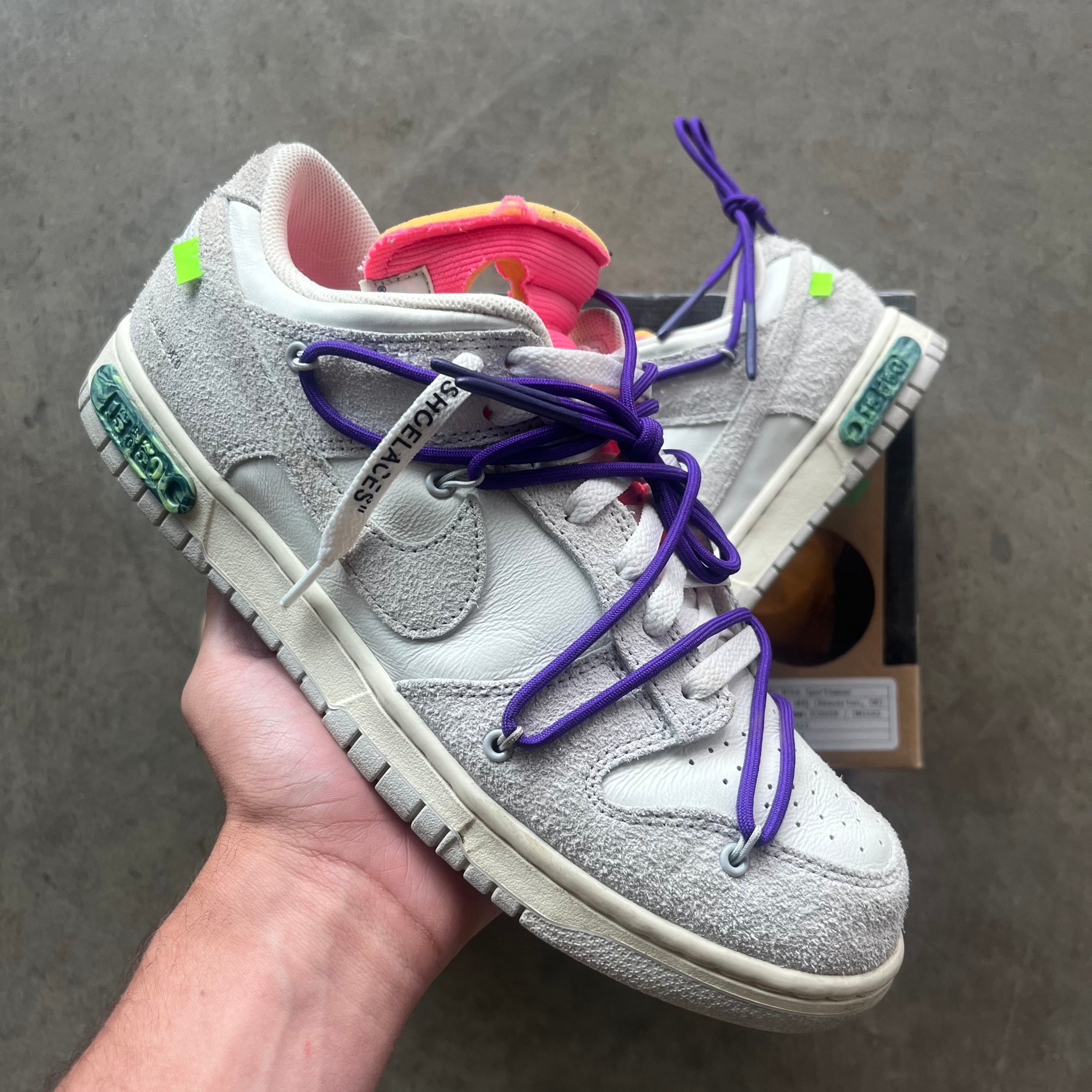 10.5 Used Nike Dunk Low Off White Lot 15