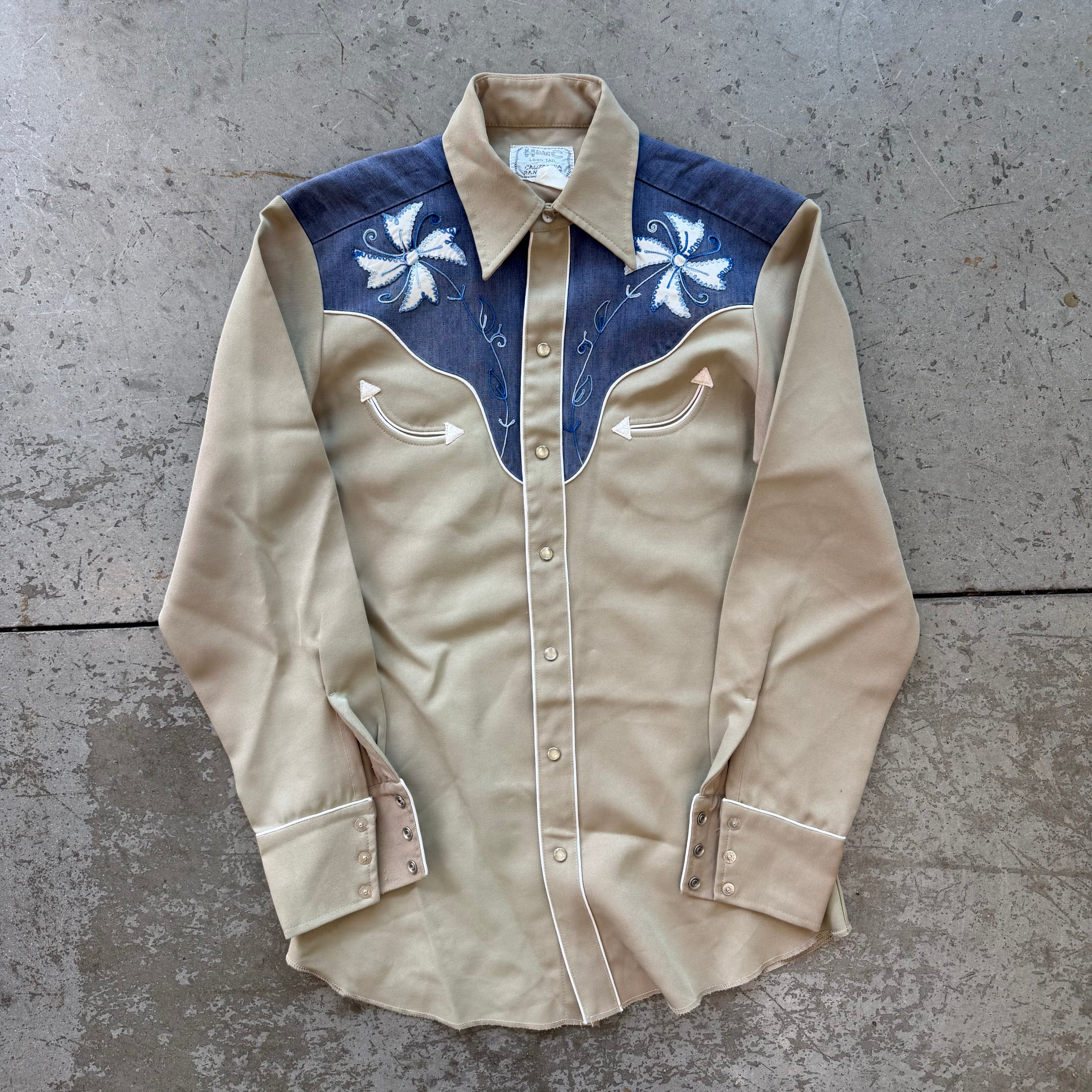 M 80s H Bar C Embroidered Pearl Snap