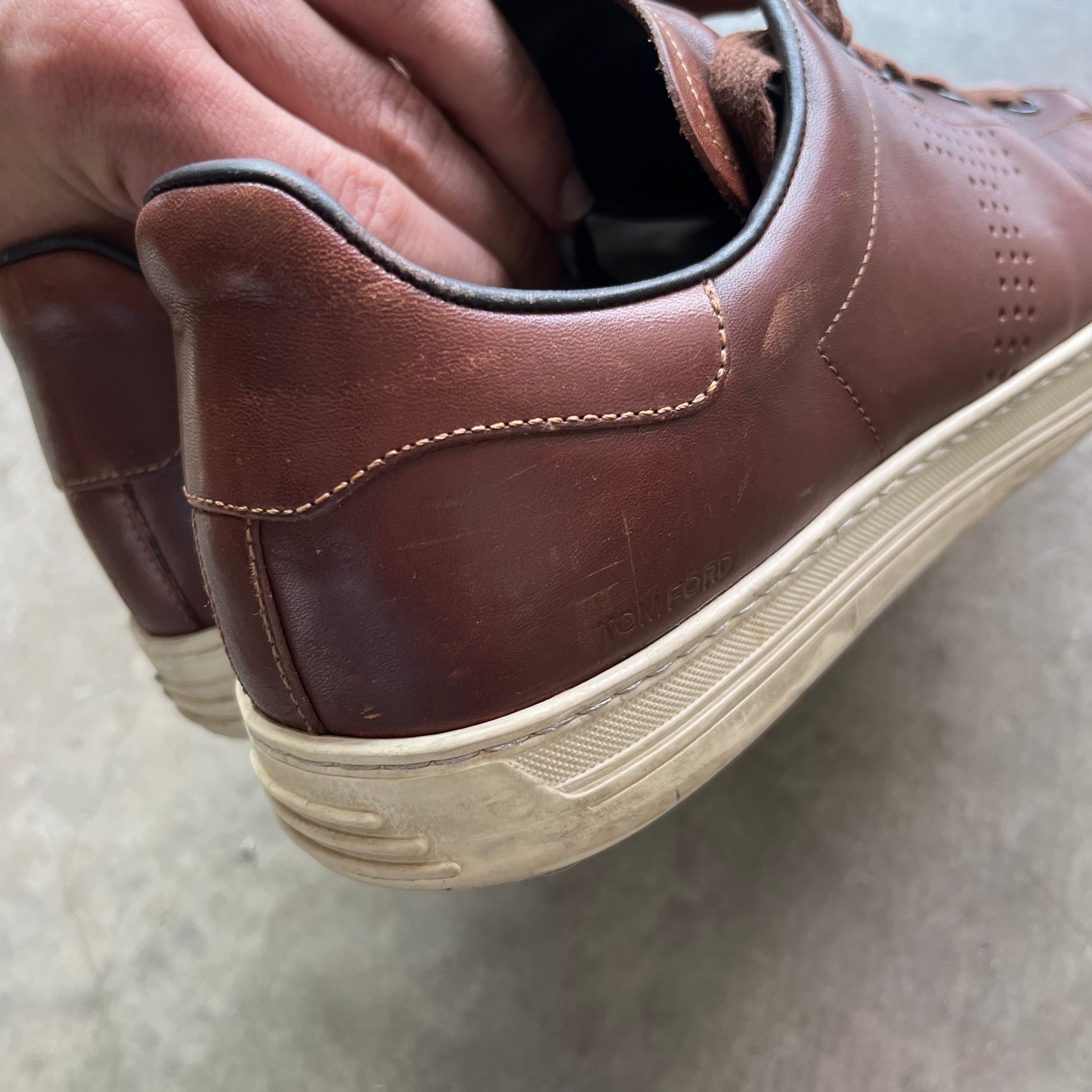 10 Used Tom Ford Warwick Burnished Leather Sneaker