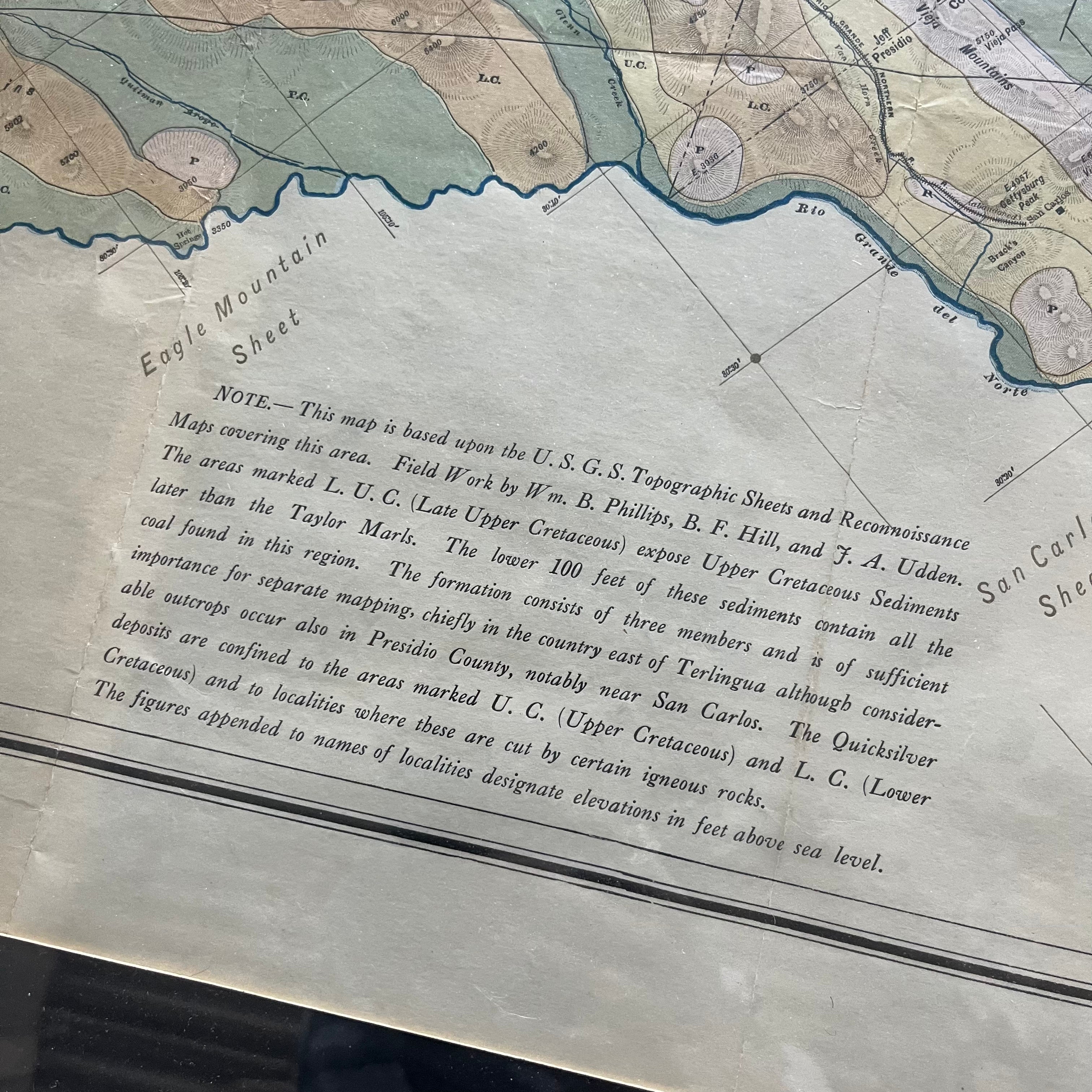 1904 Geological Map of West Texas