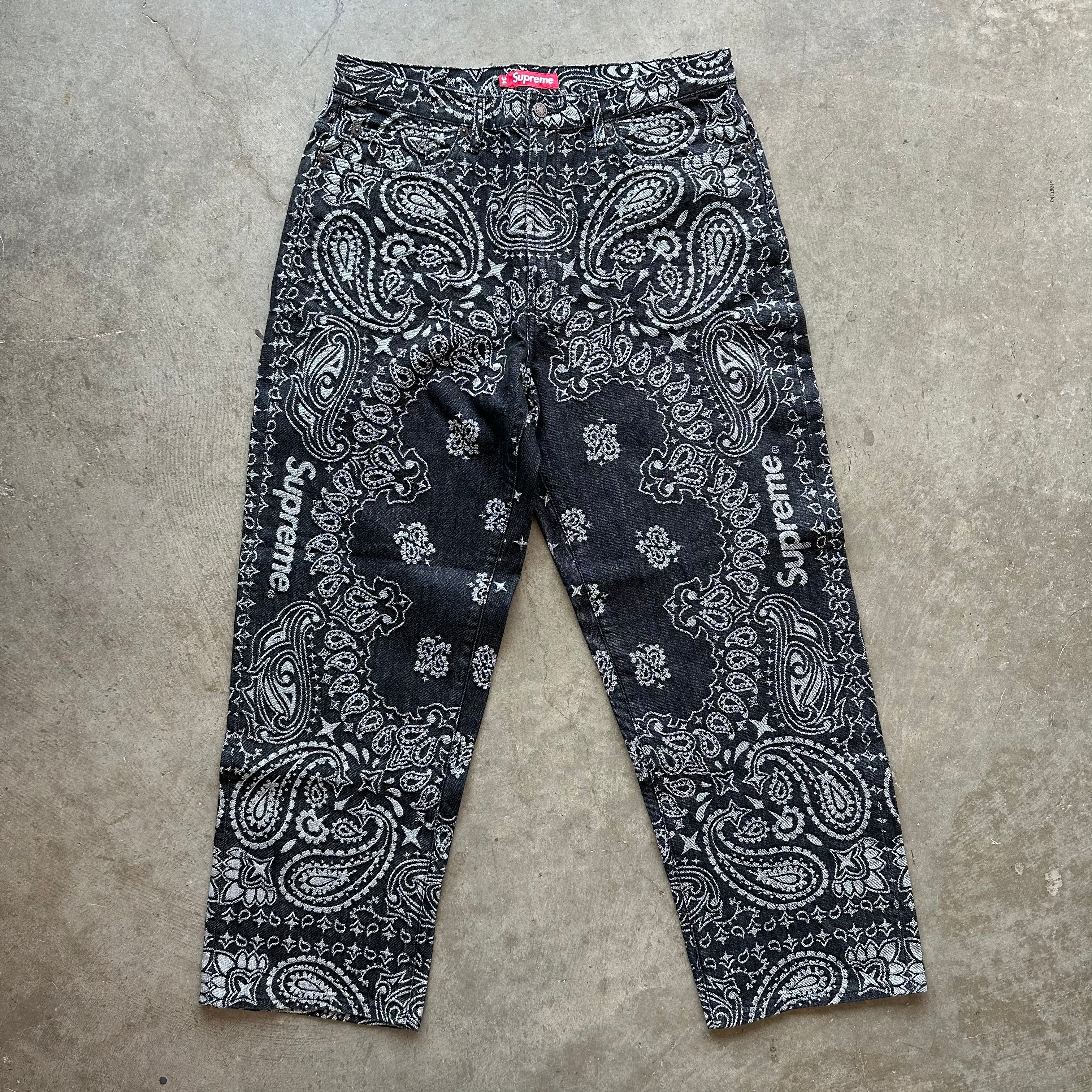 34w New Supreme Jacquard Paisley Pants