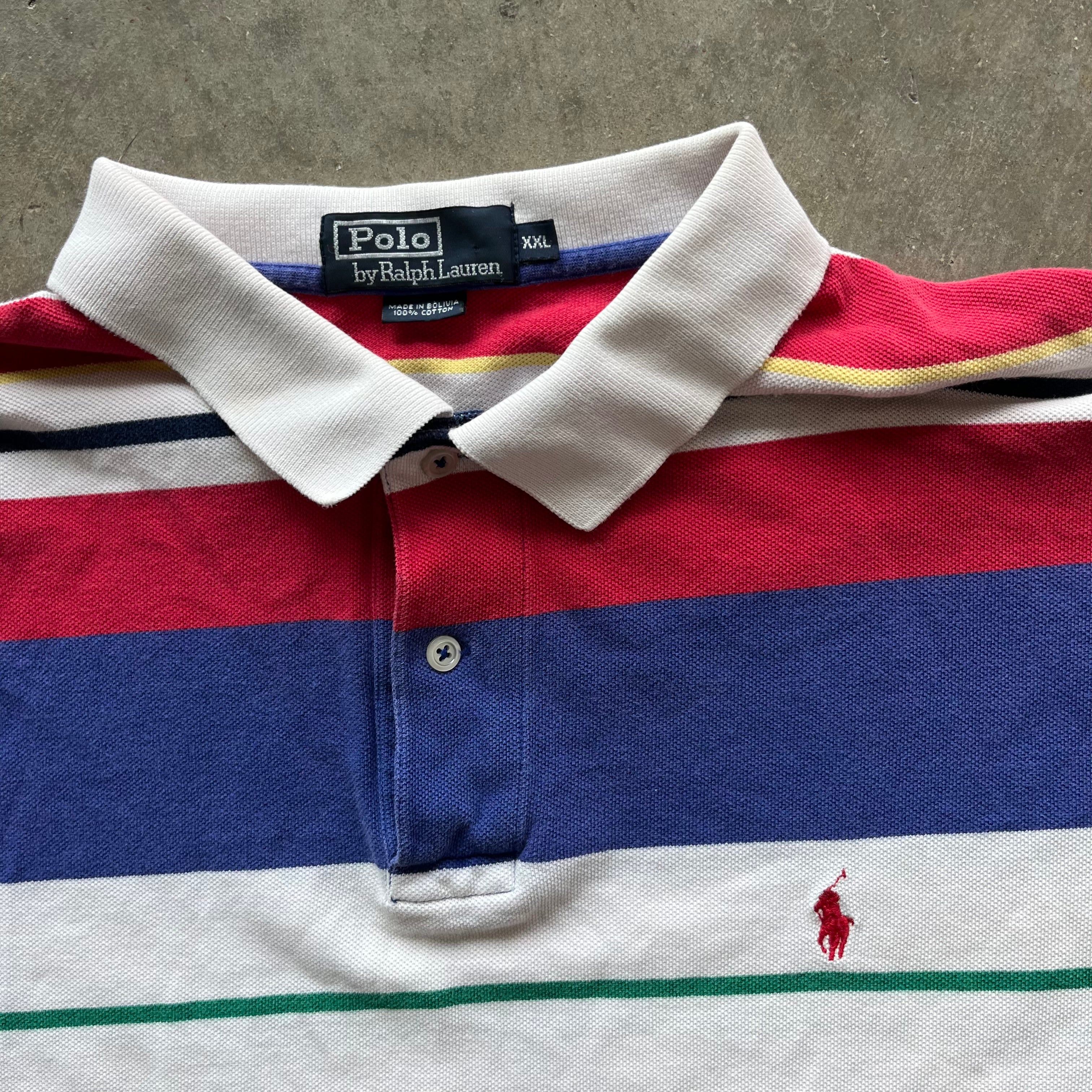 XXL 00s Striped Polo Shirt