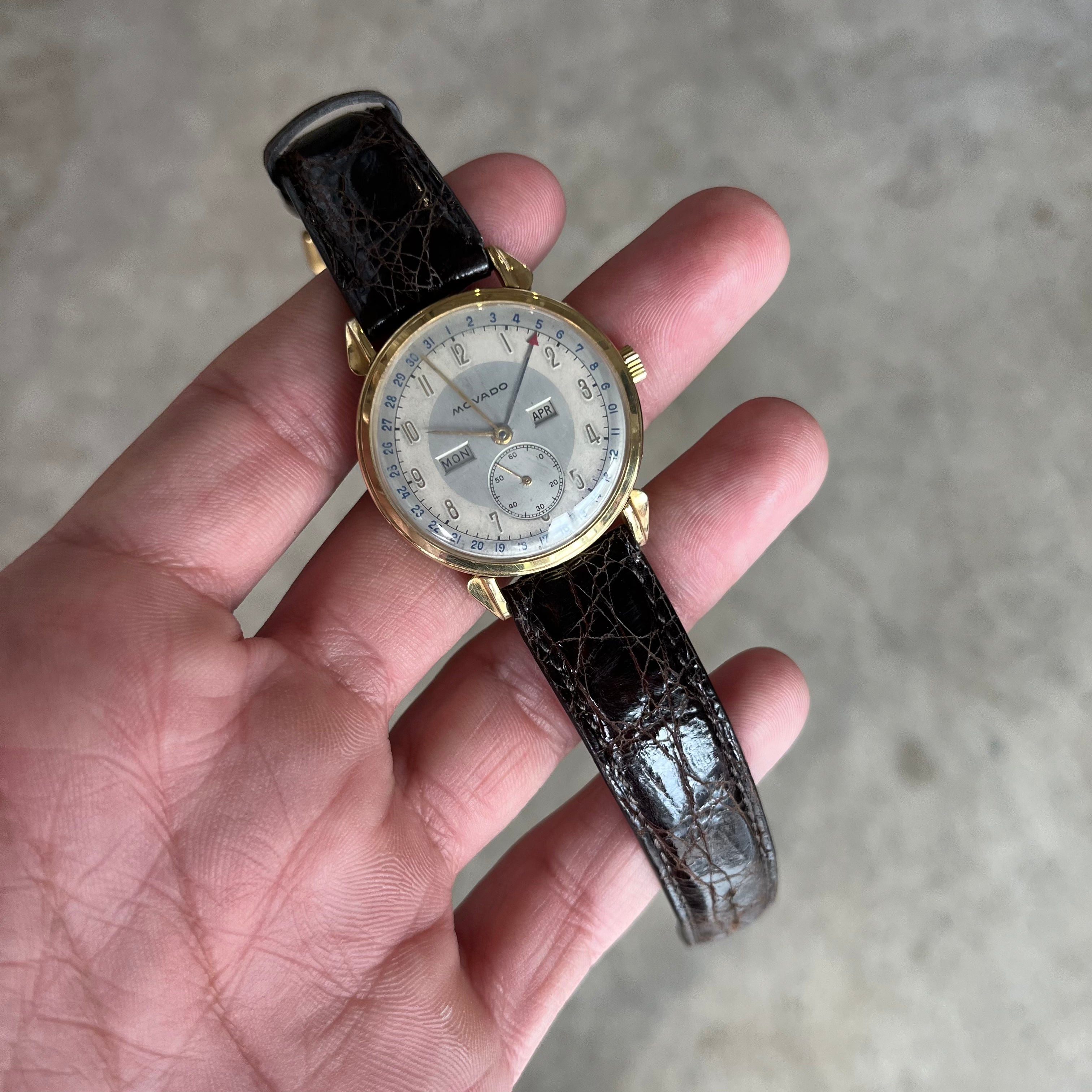 Yellow Gold Movado Triple Calendar c. 1960