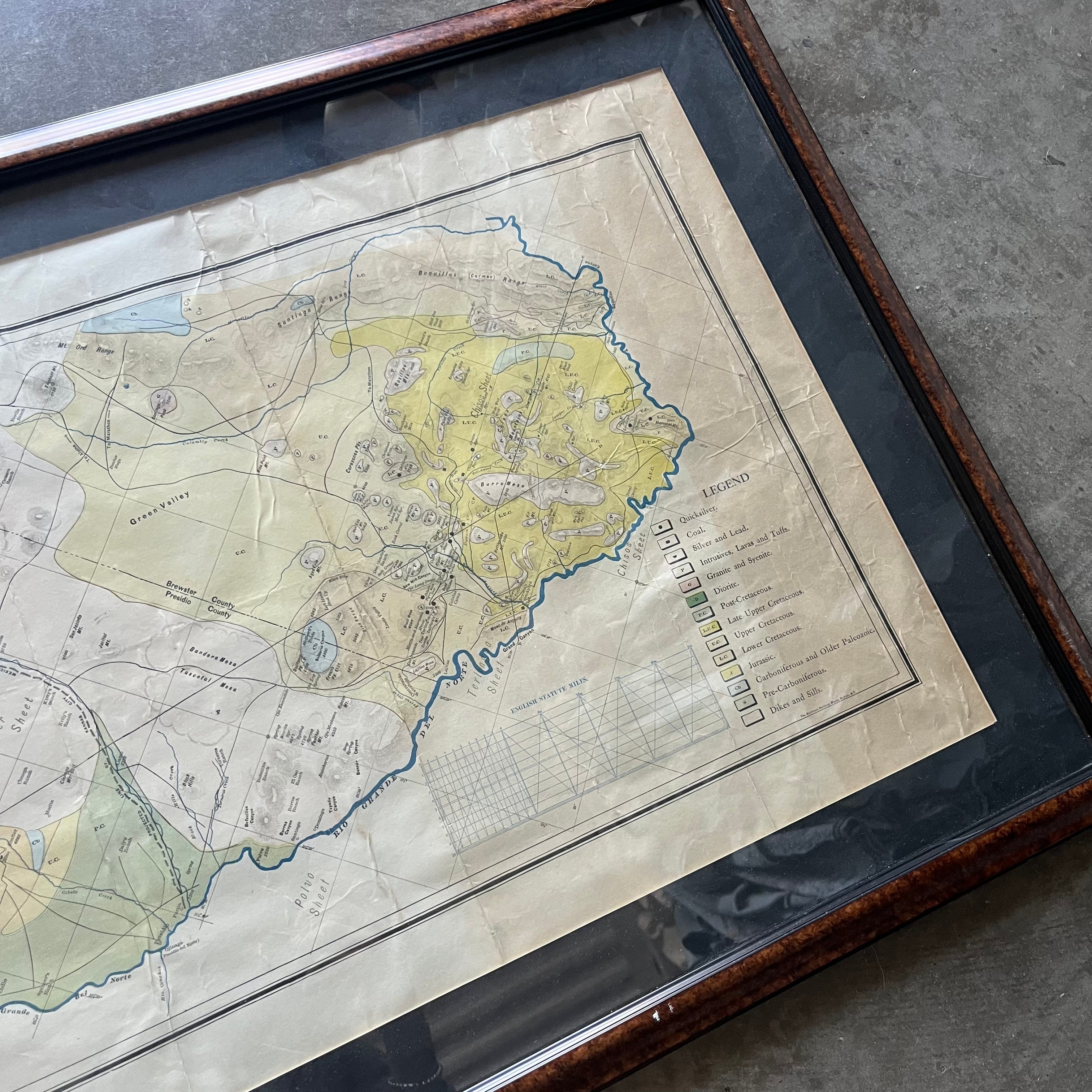 1904 Geological Map of West Texas