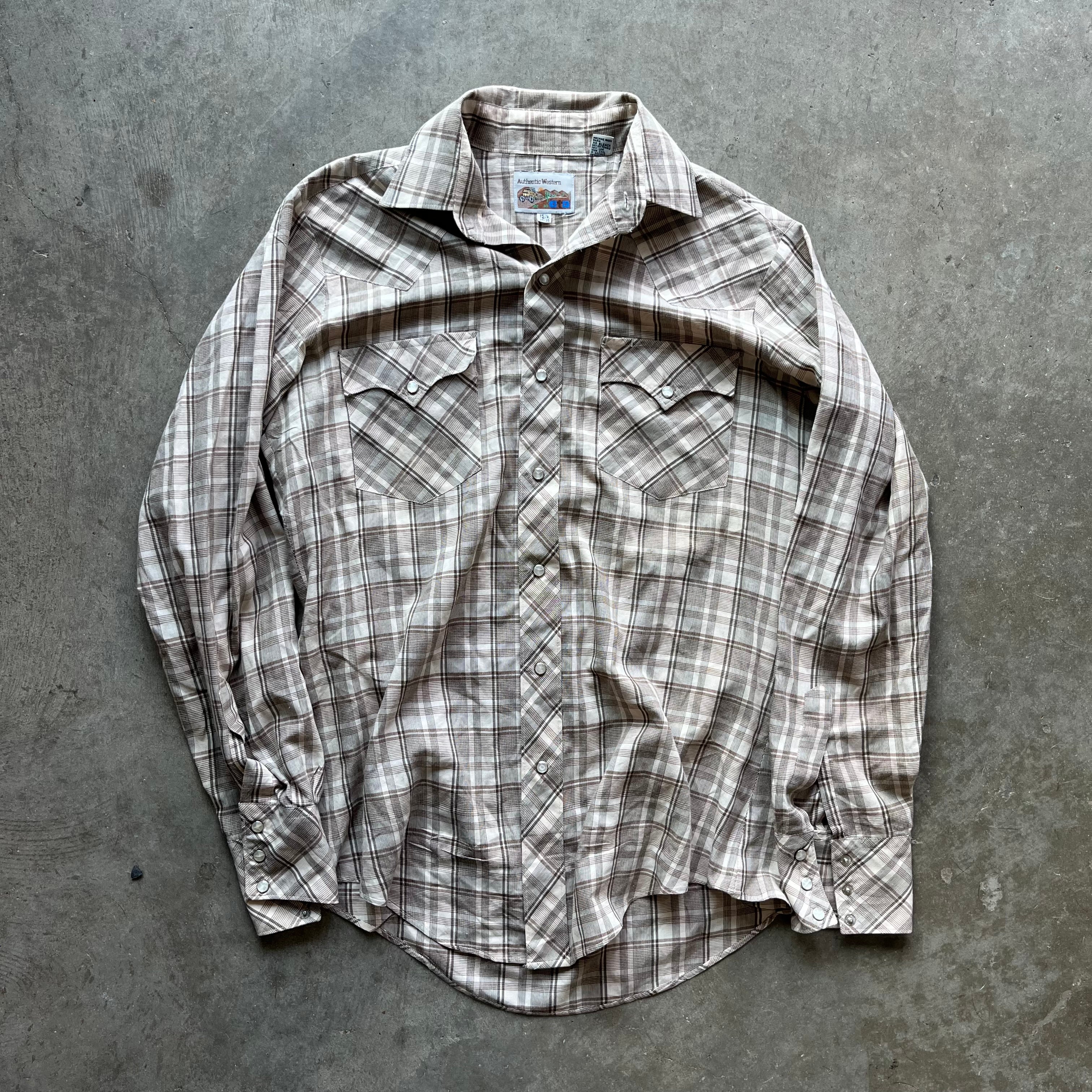 L 90s Authentic Western Pearl Snap