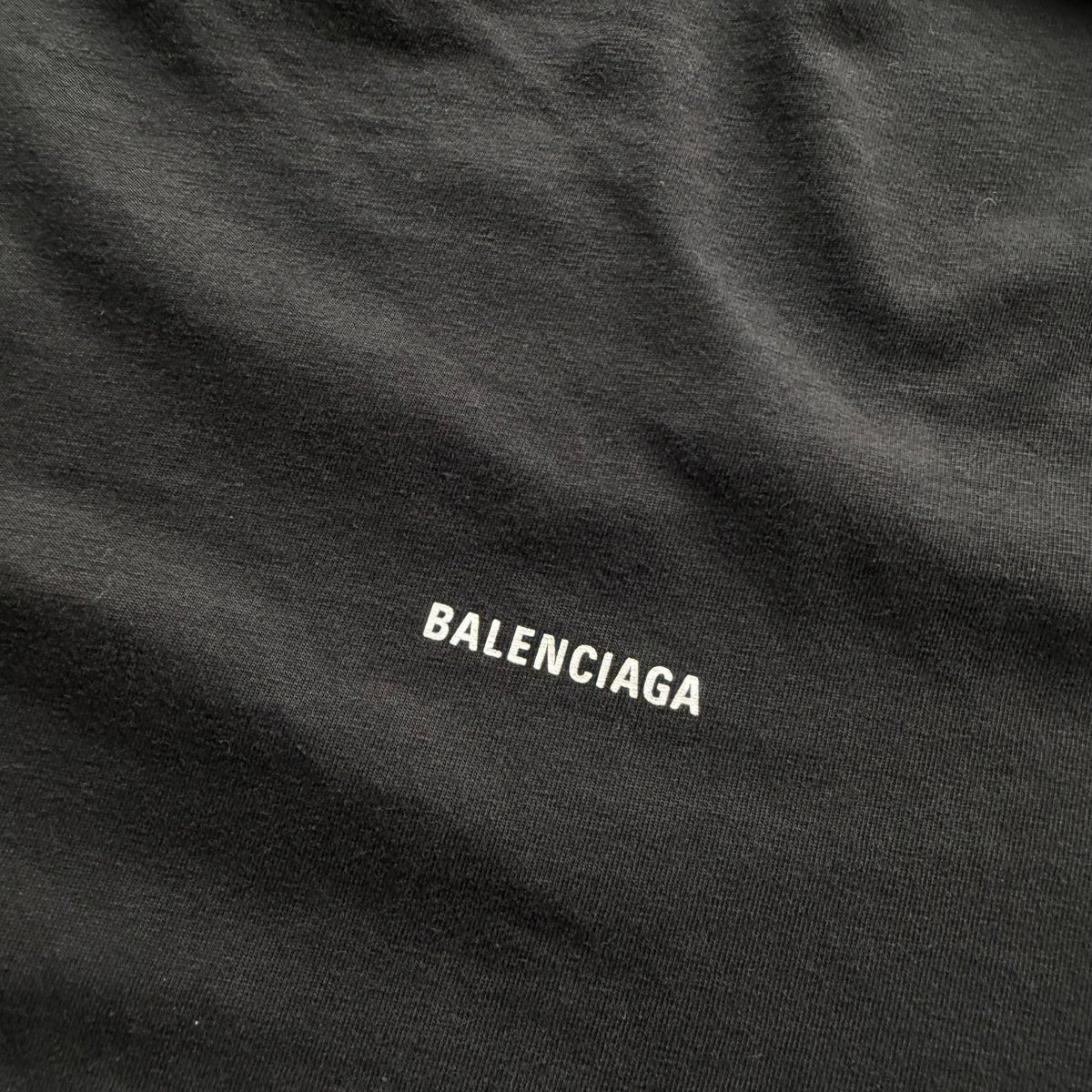 XL Balenciaga Logo Tee Black