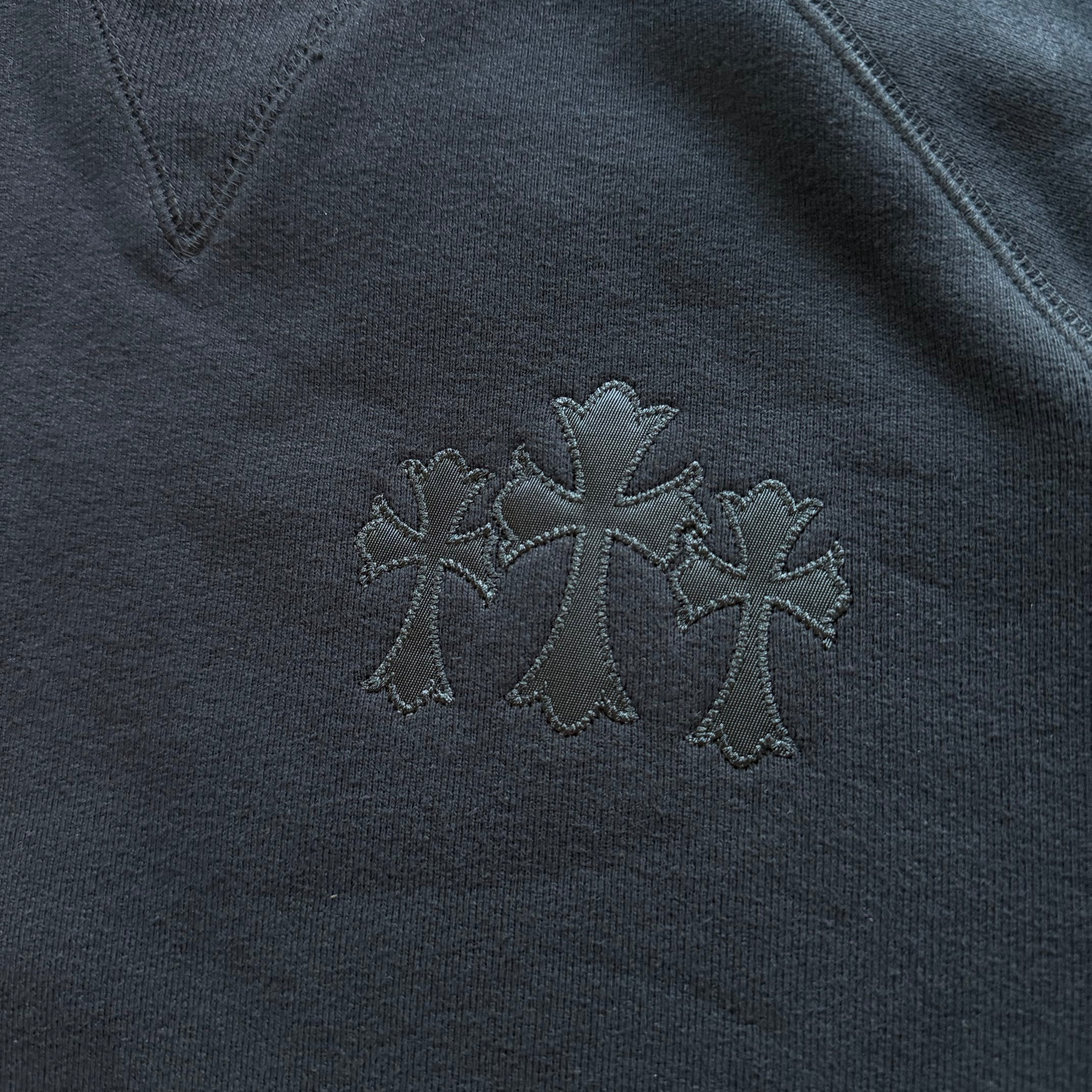 XL Chrome Hearts Nylon Patch 7–11 Crewneck Black