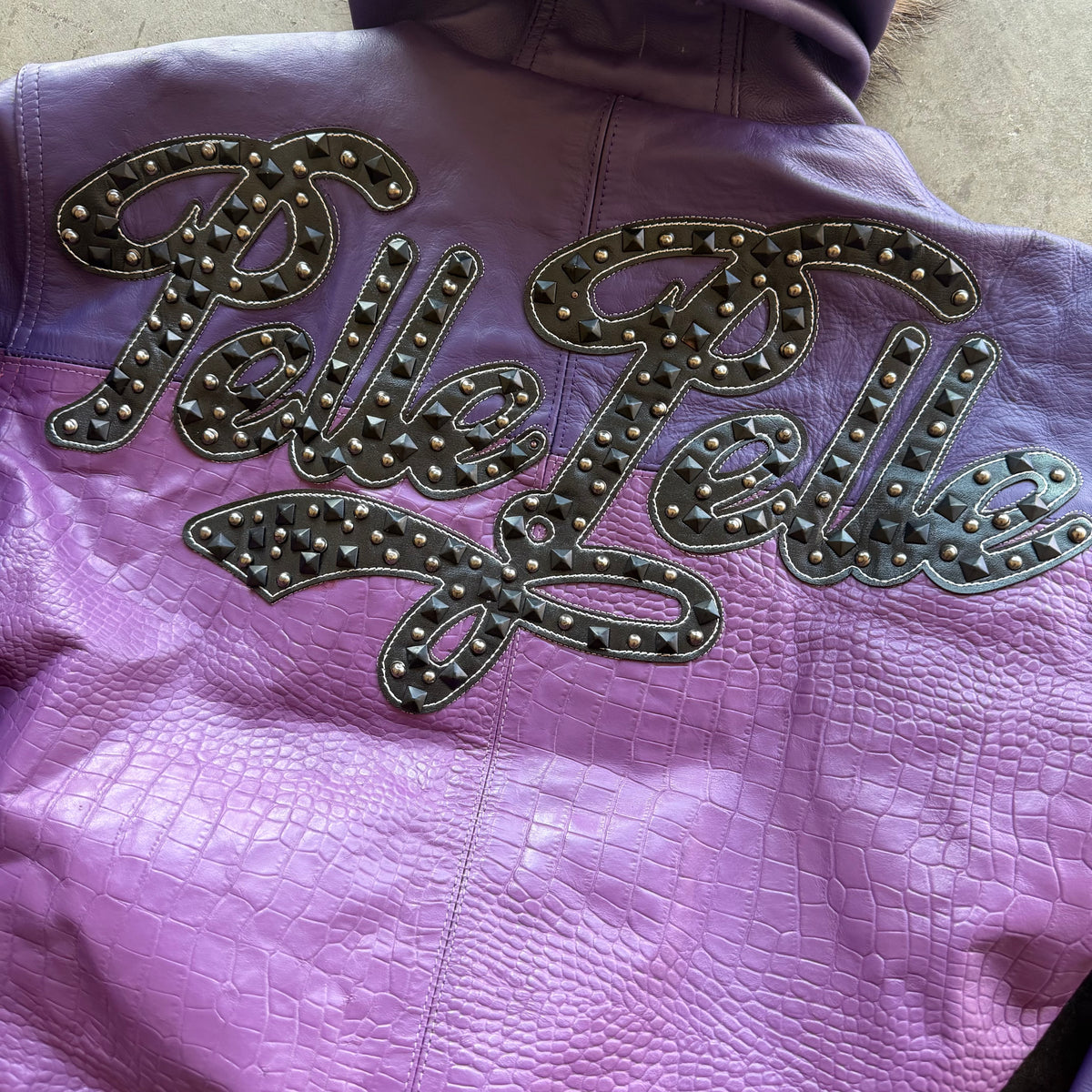 XL Pelle Pelle Fur Hooded Jacket Purple