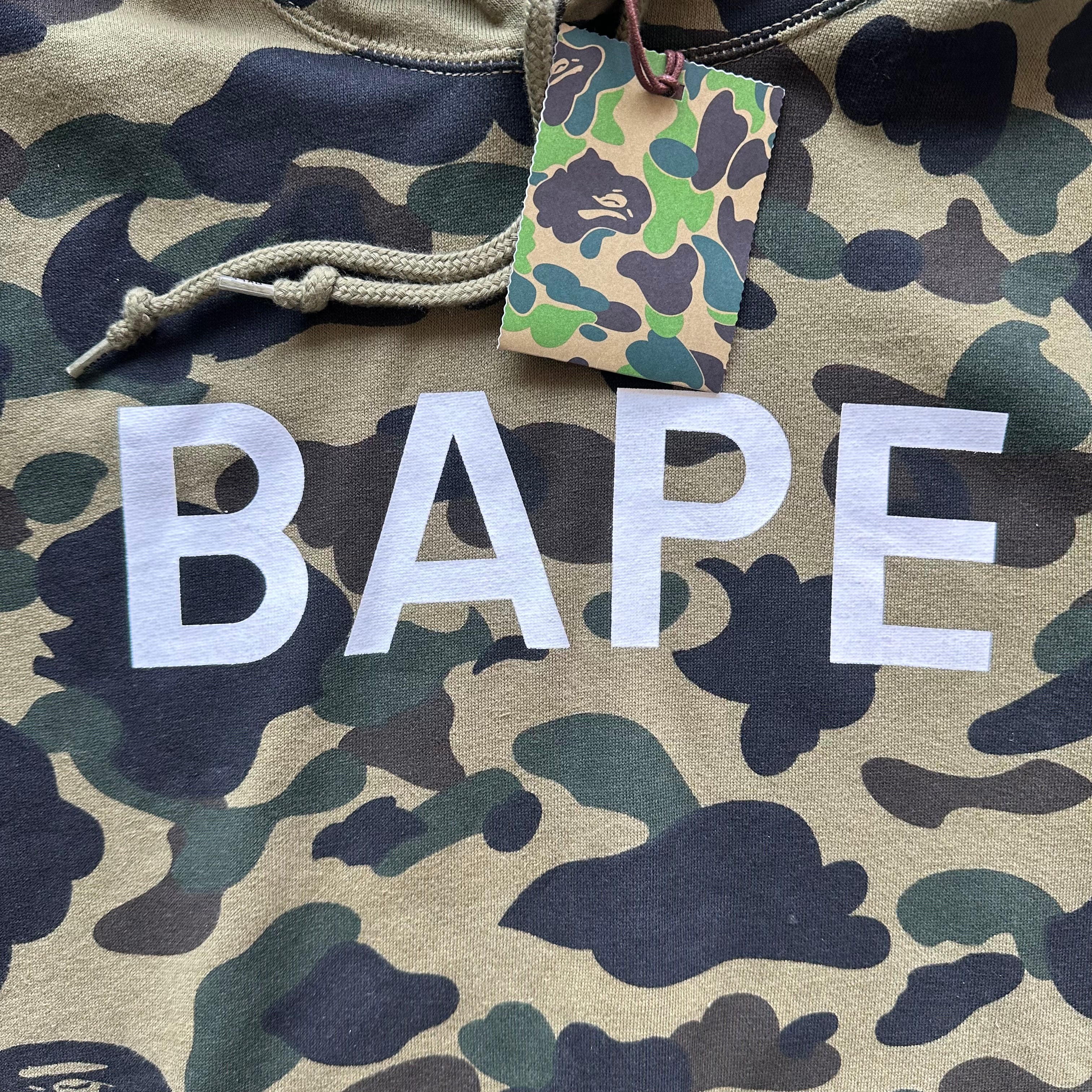 XL Bape Camo Spellout Hoodie