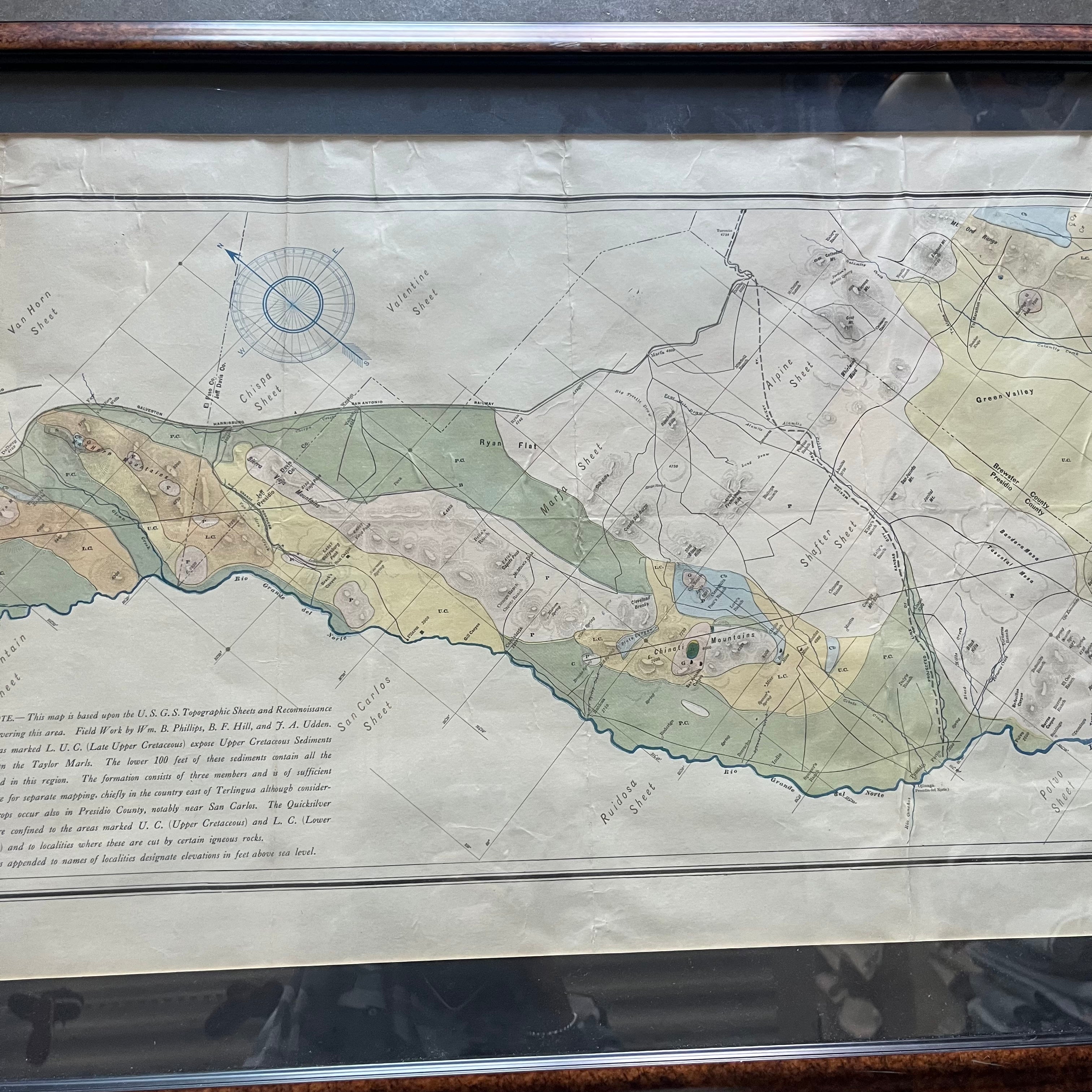 1904 Geological Map of West Texas