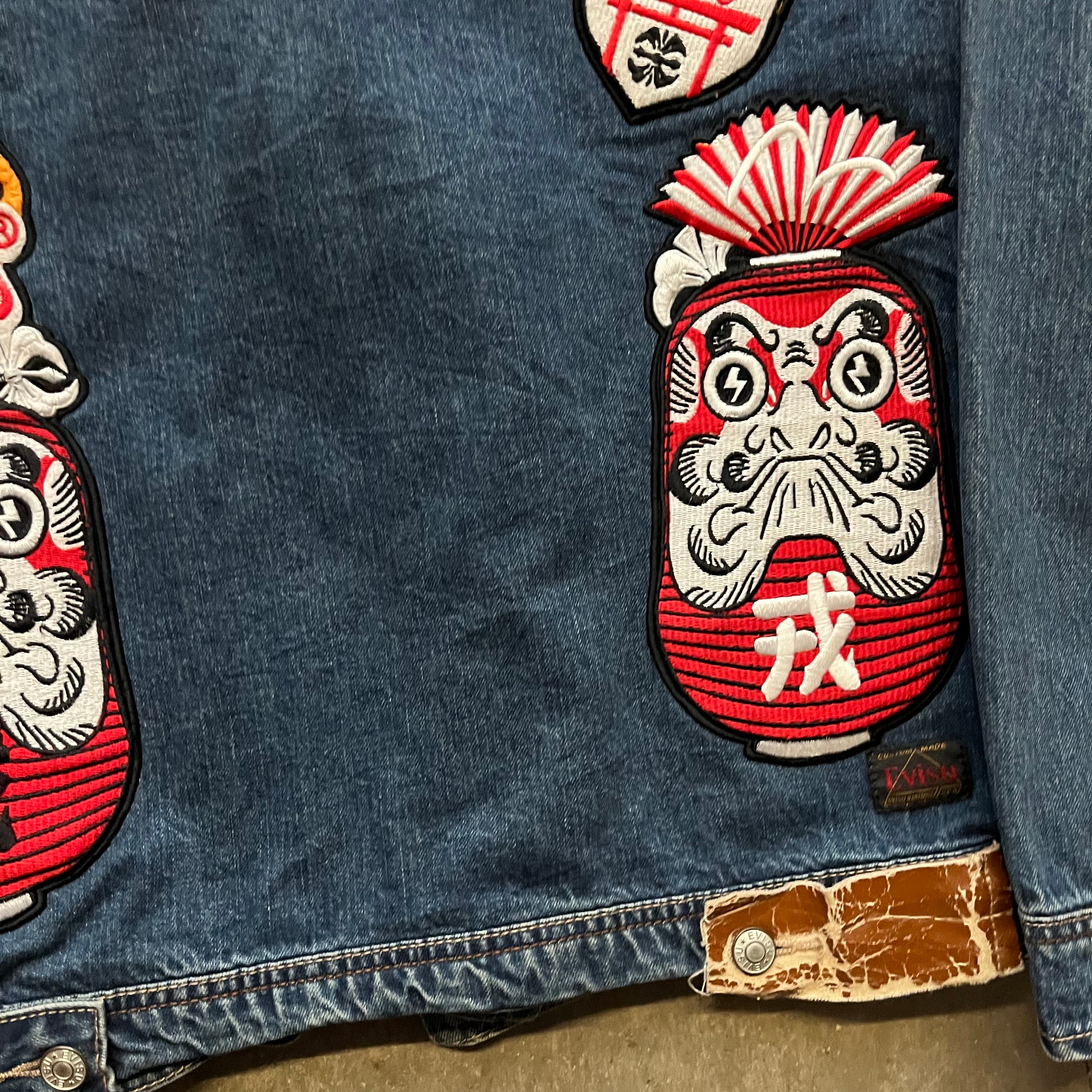 L 00s Evisu Patch Denim Jacket
