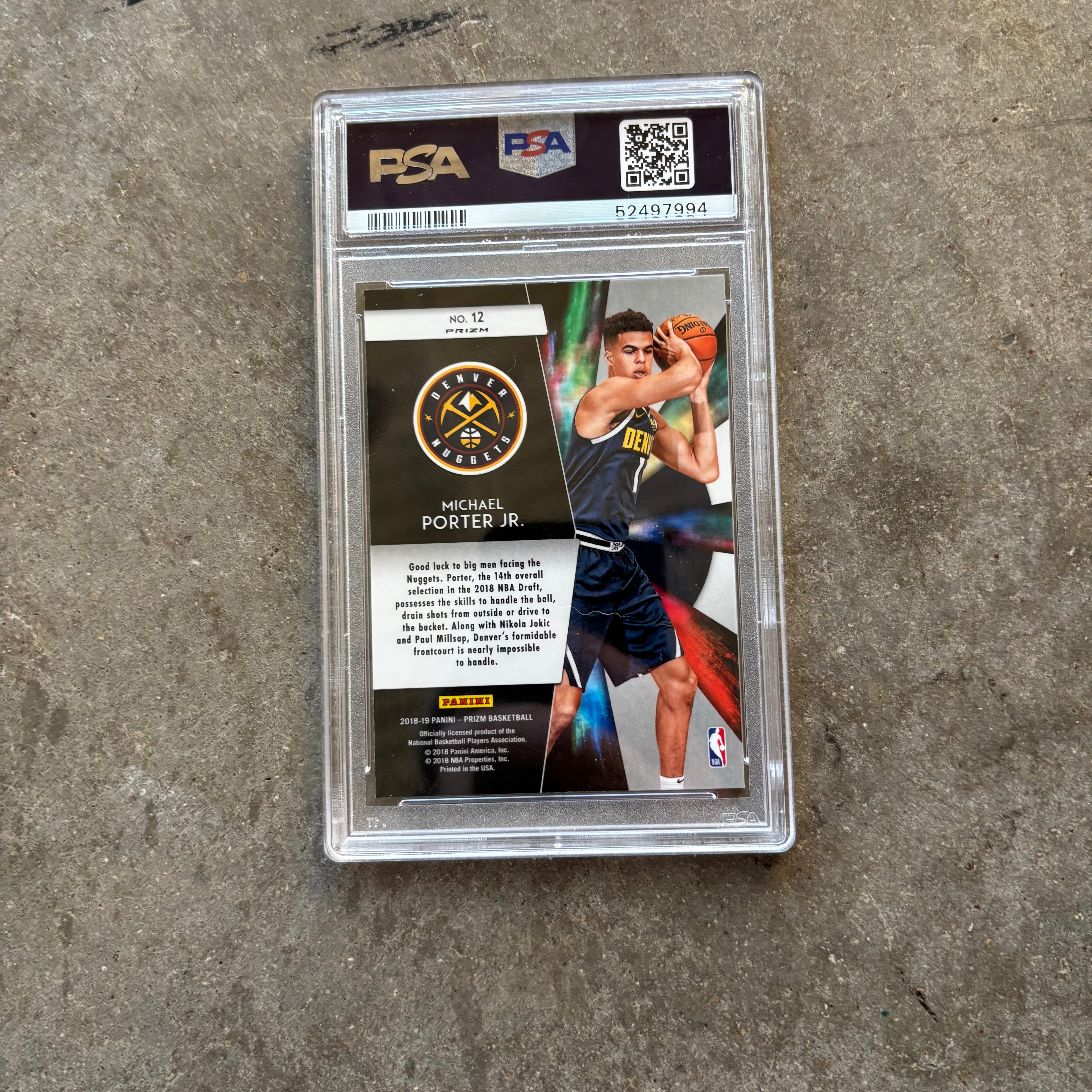 Michael Porter Jr. 2018 Panini Prizm Green PSA 10