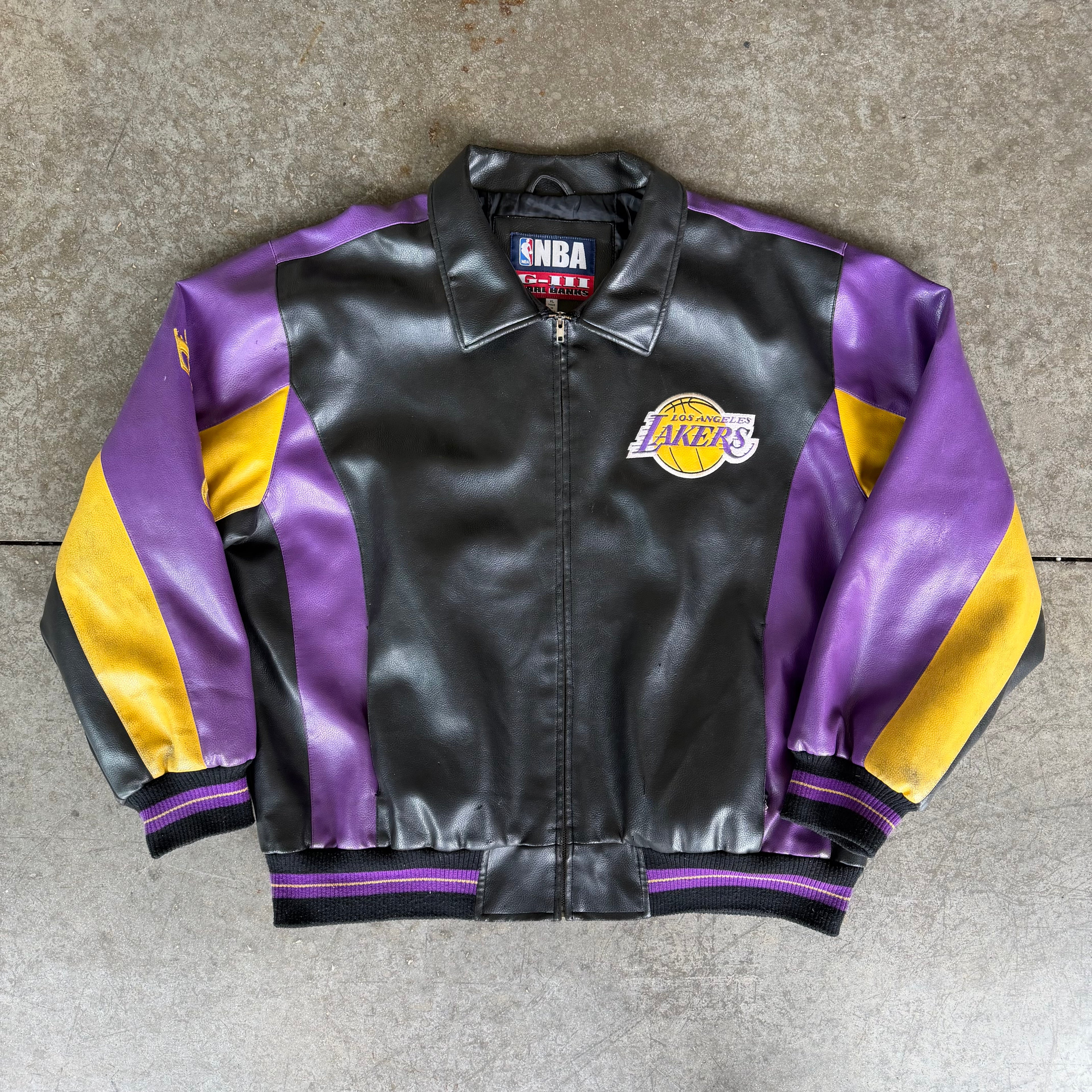 XL 90s Los Angeles Lakers Leather Jacket