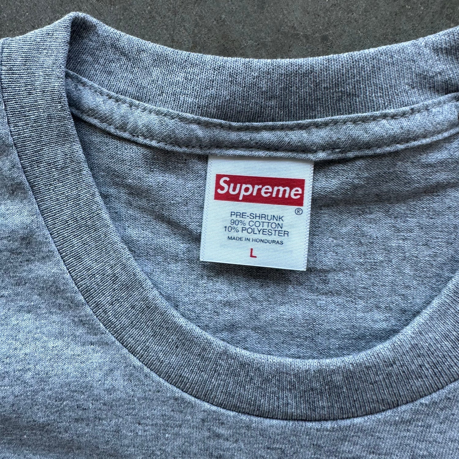 L Grey Supreme Skull Tee