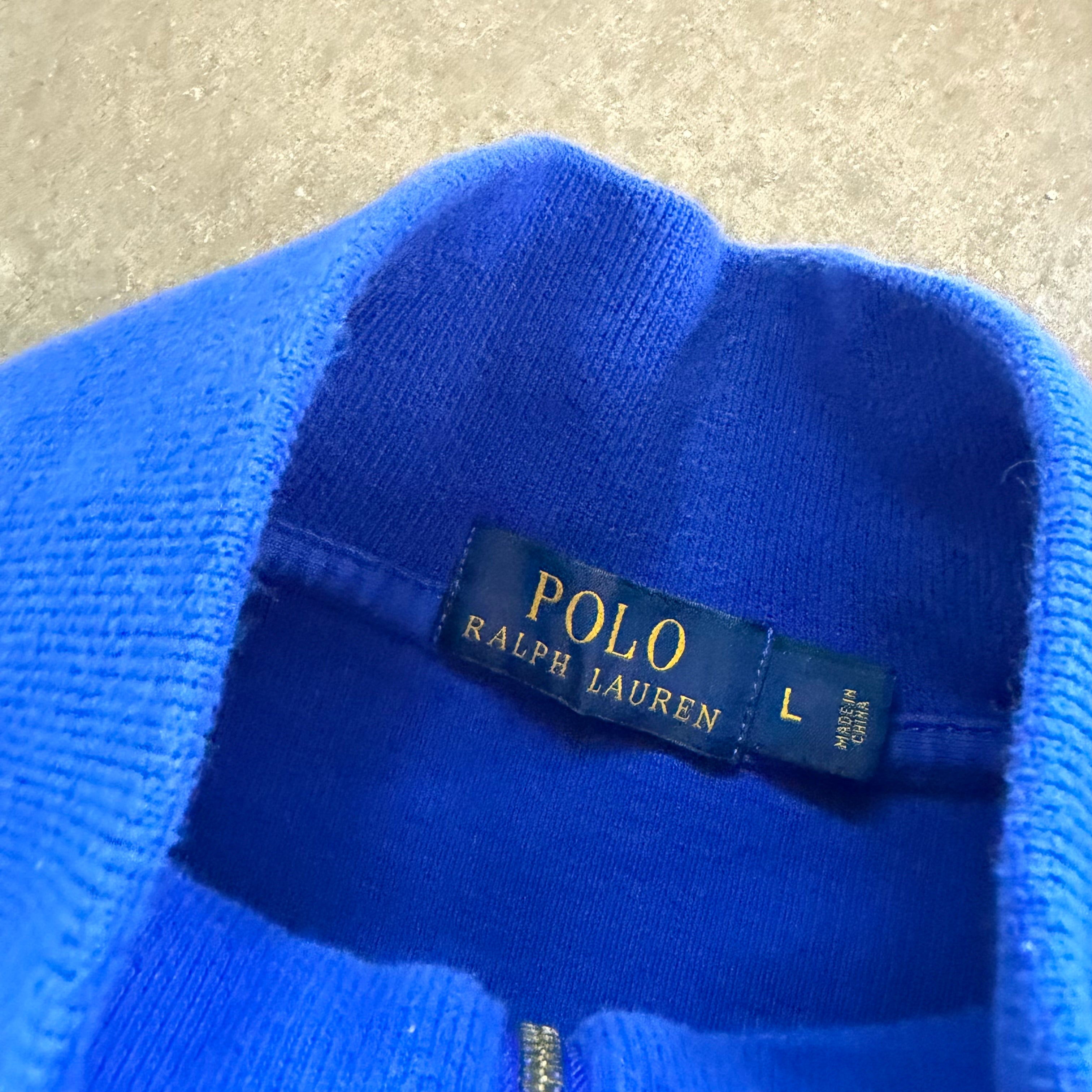 L Blue Polo Quarter Zip