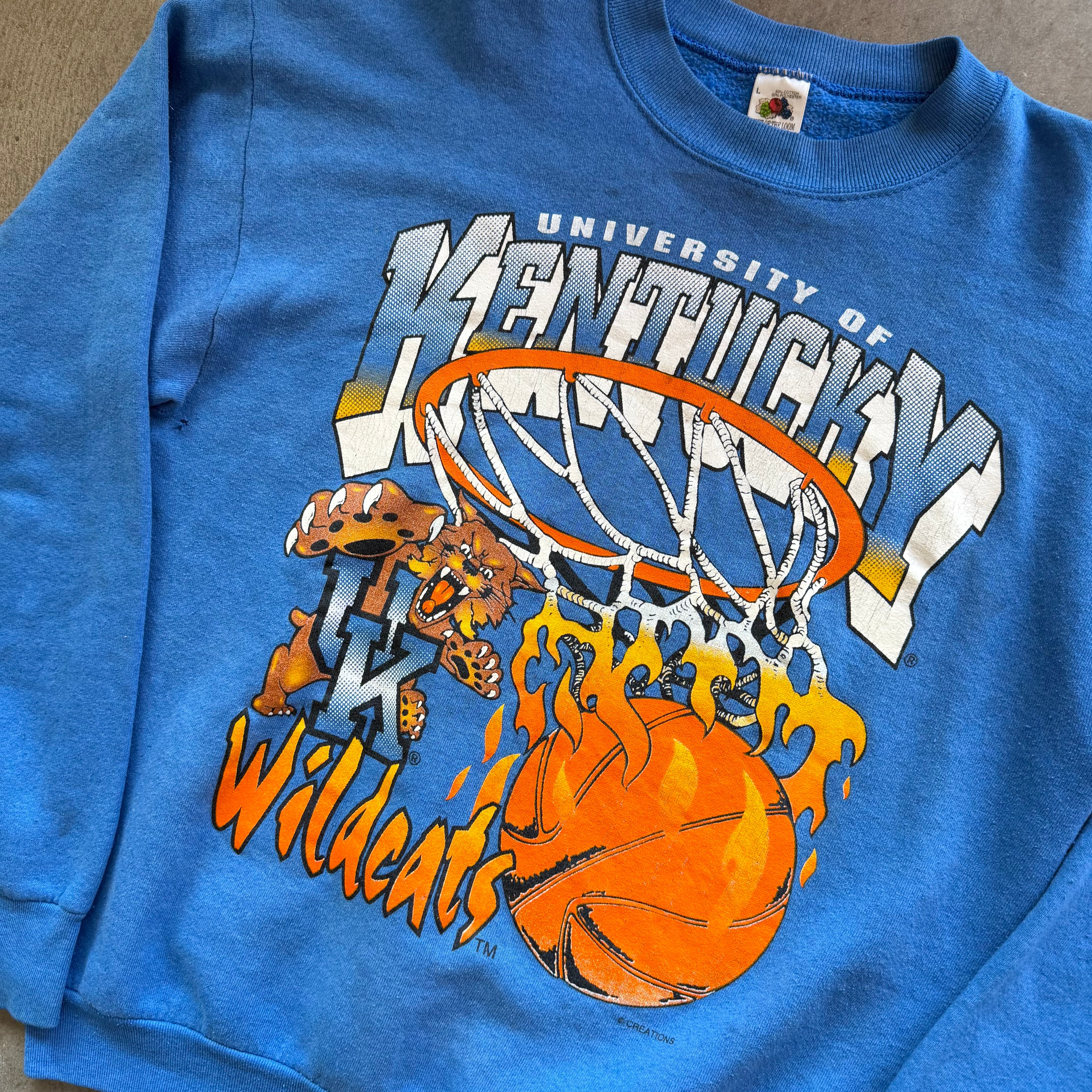L 90s Kentucky Basketball Crewneck
