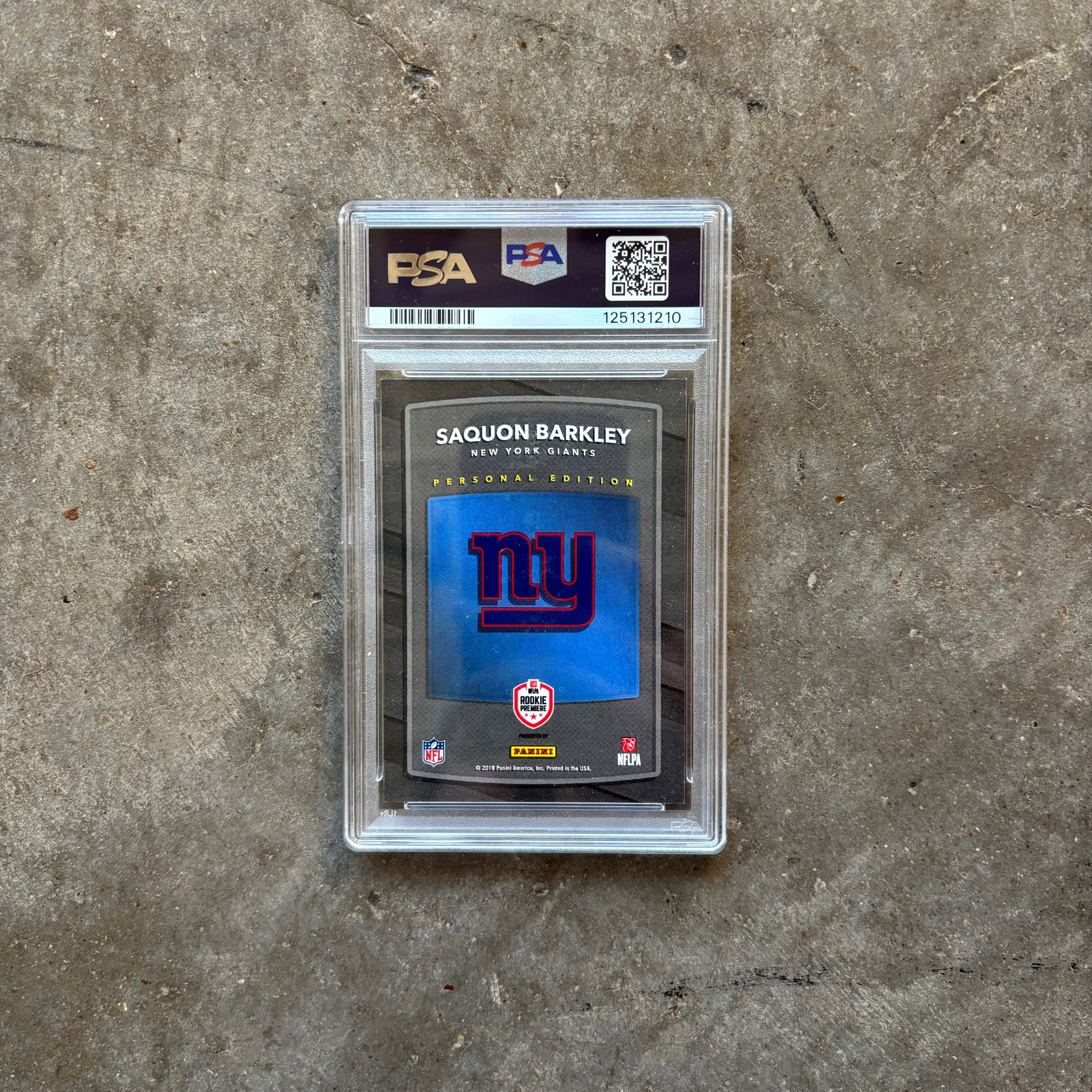 Saquon Barkley 2018 Panini Day Kickoff Next Day Autographs PSA 7