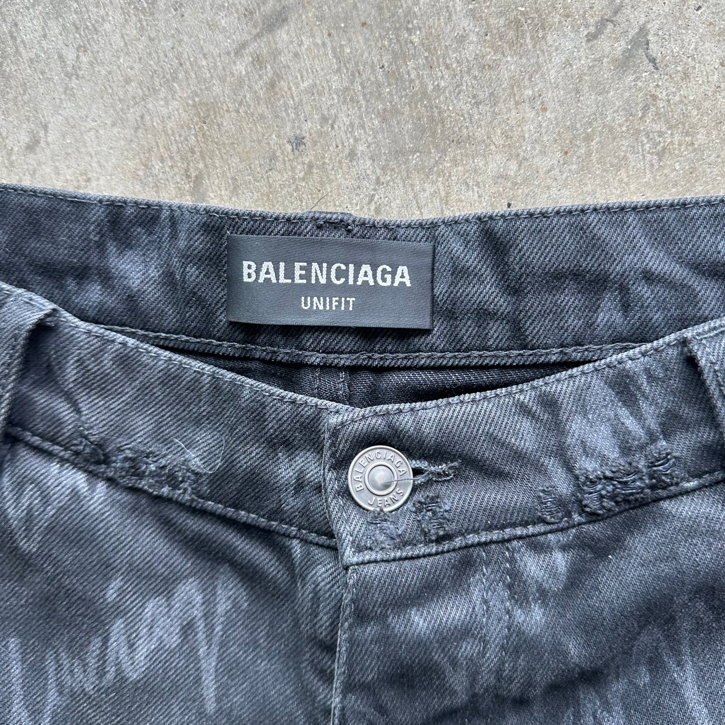 34w Balenciaga Script Denim