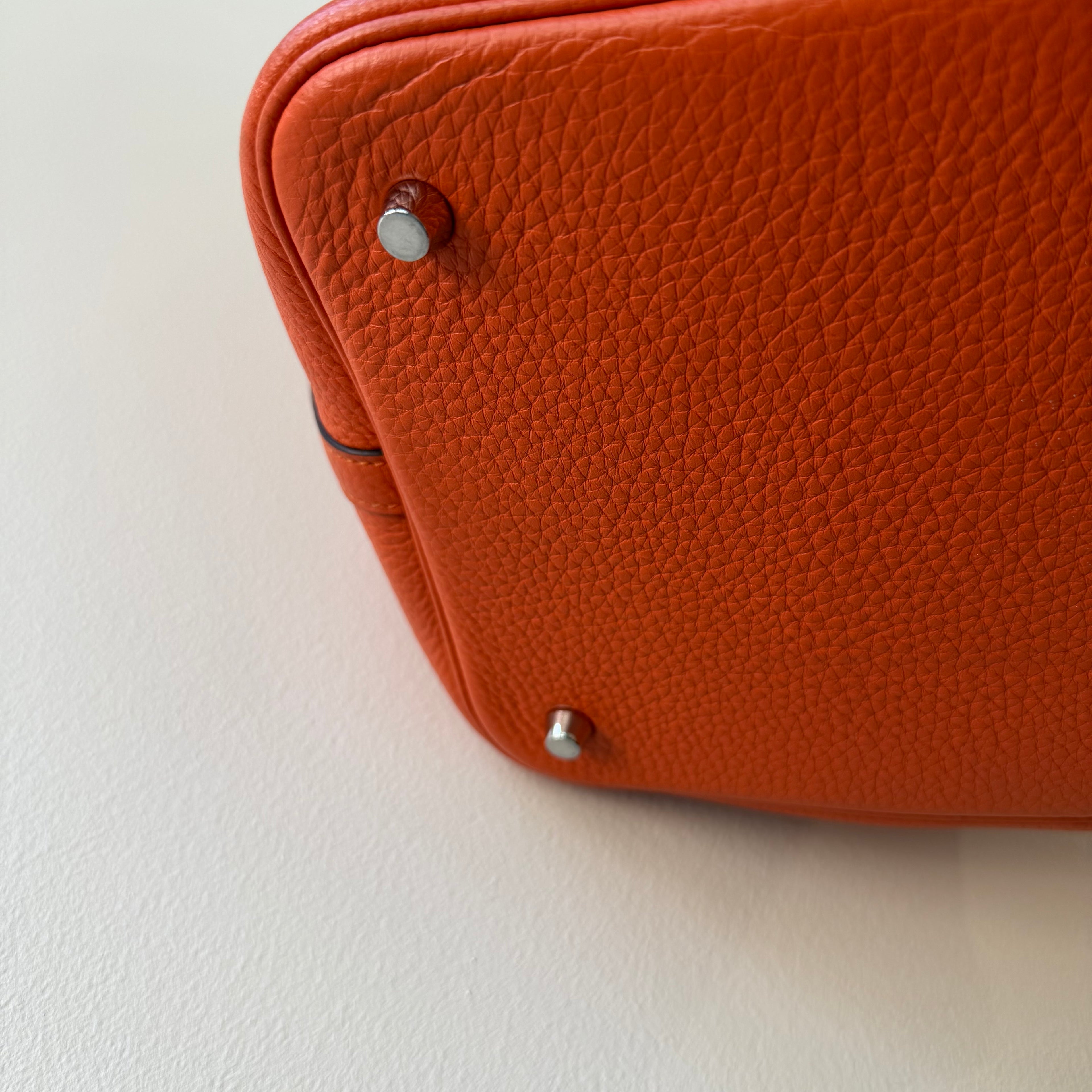 Hermes Taurillon Clemence Picotin Lock 25 Orange