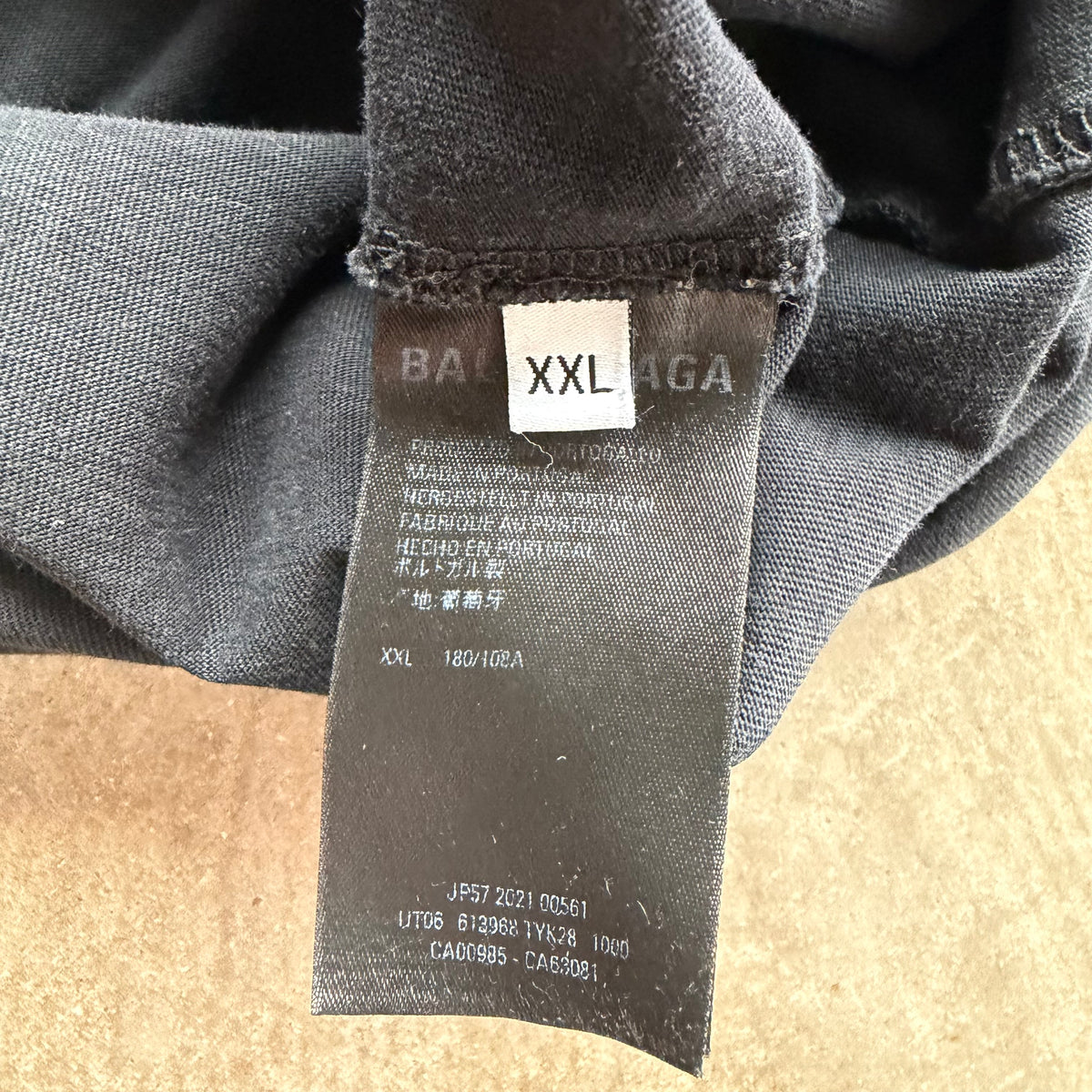 XL Balenciaga Logo Tee Black