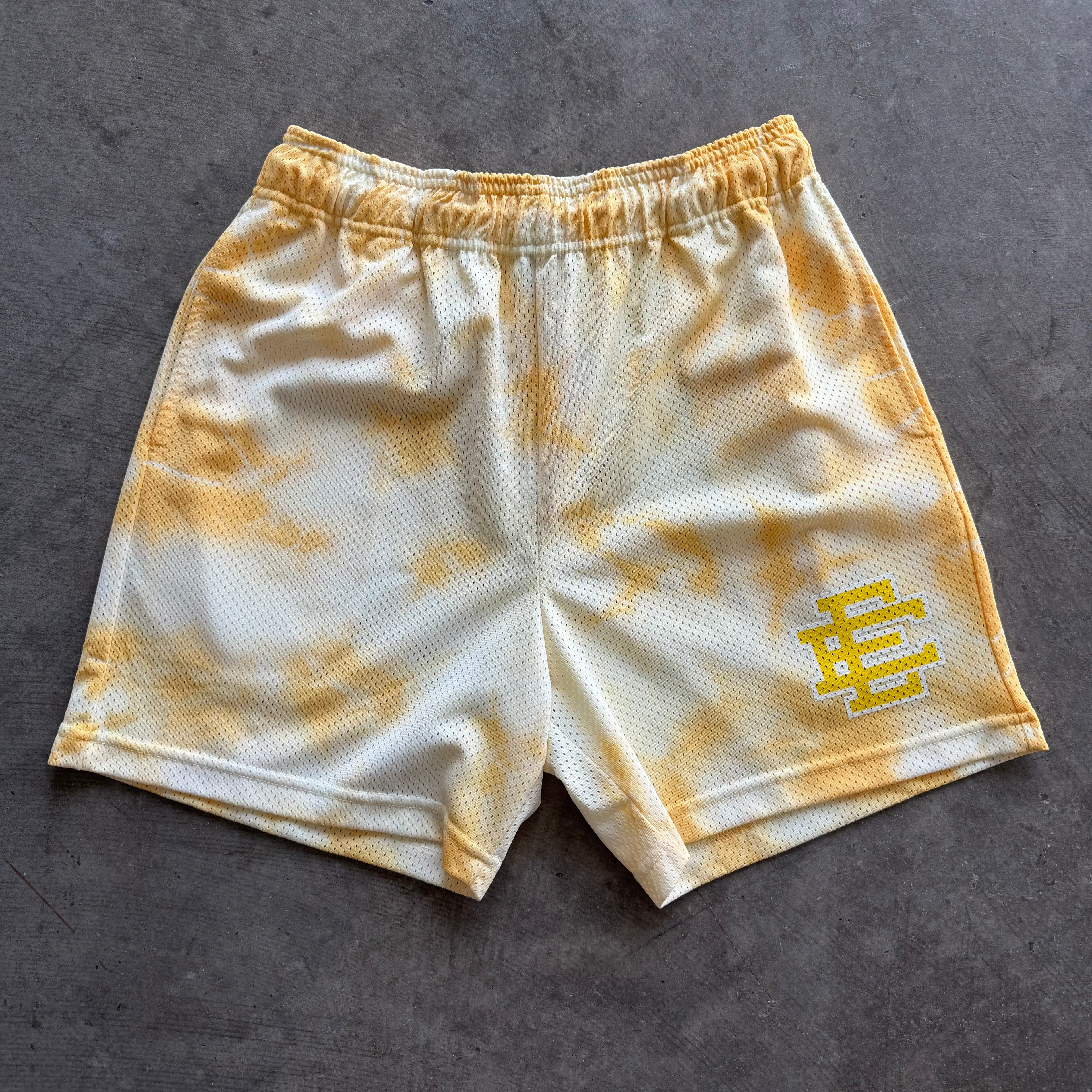 M EE Tie Dye Shorts Yellow