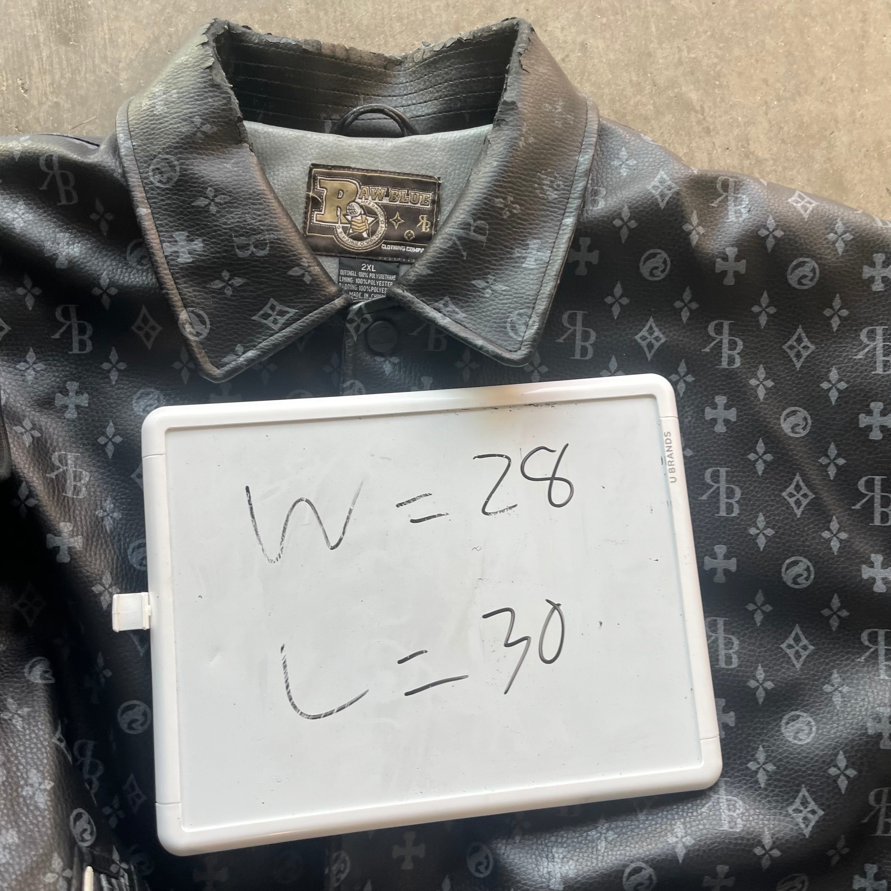 XXL Y2K RawBlue Leather Jacket